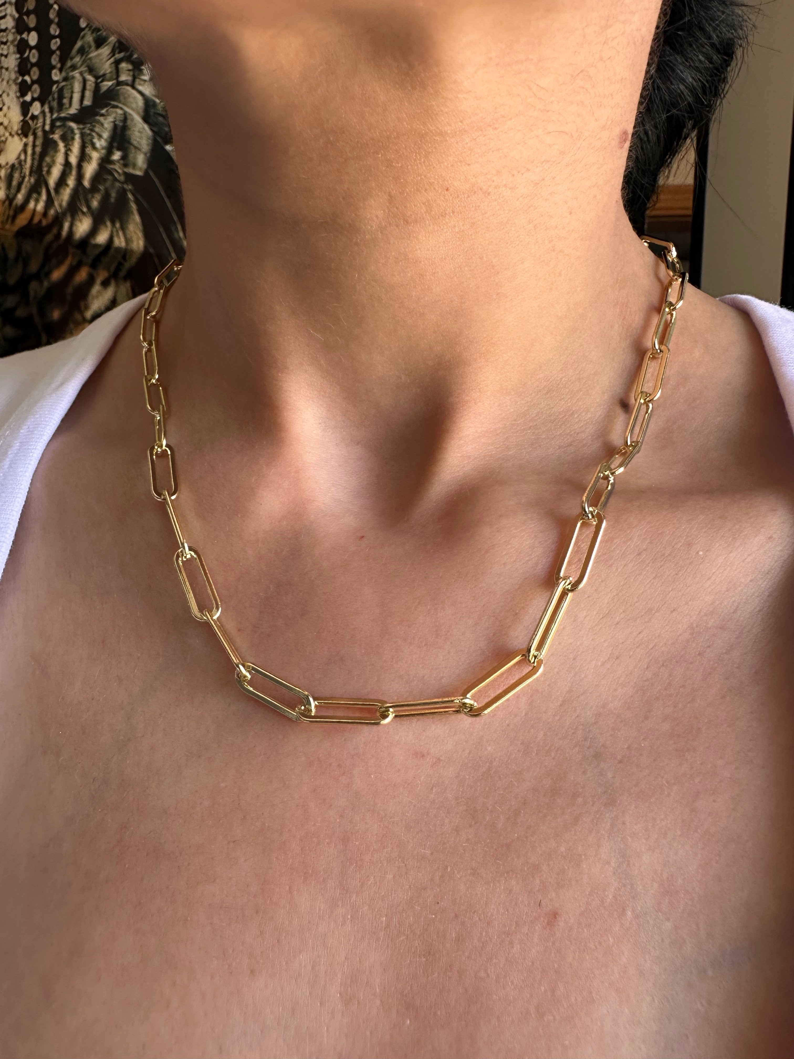 Özel seri kalın ataç kolye gold