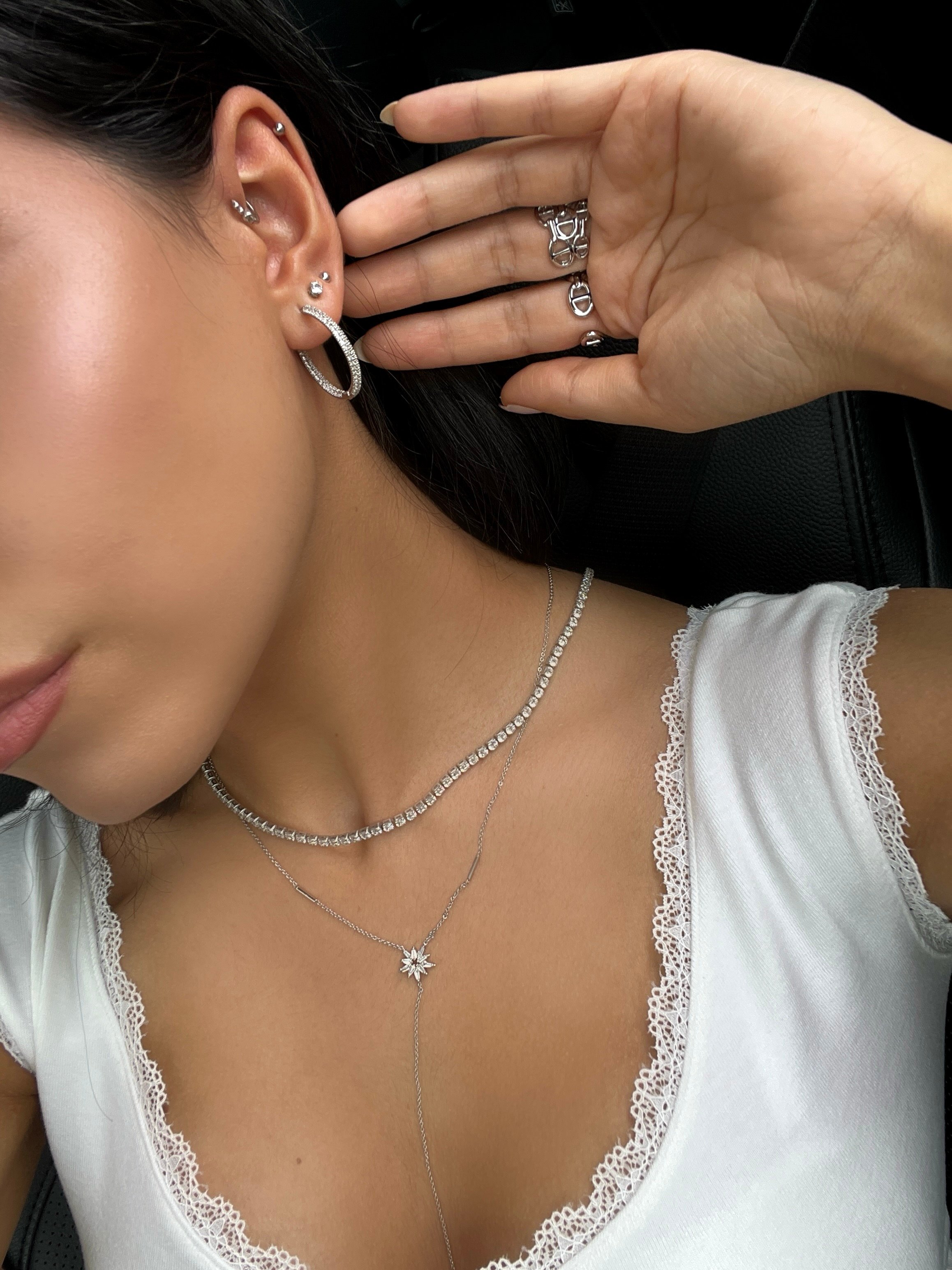 Özel seri 3 mm su yolu kolye gümüş 