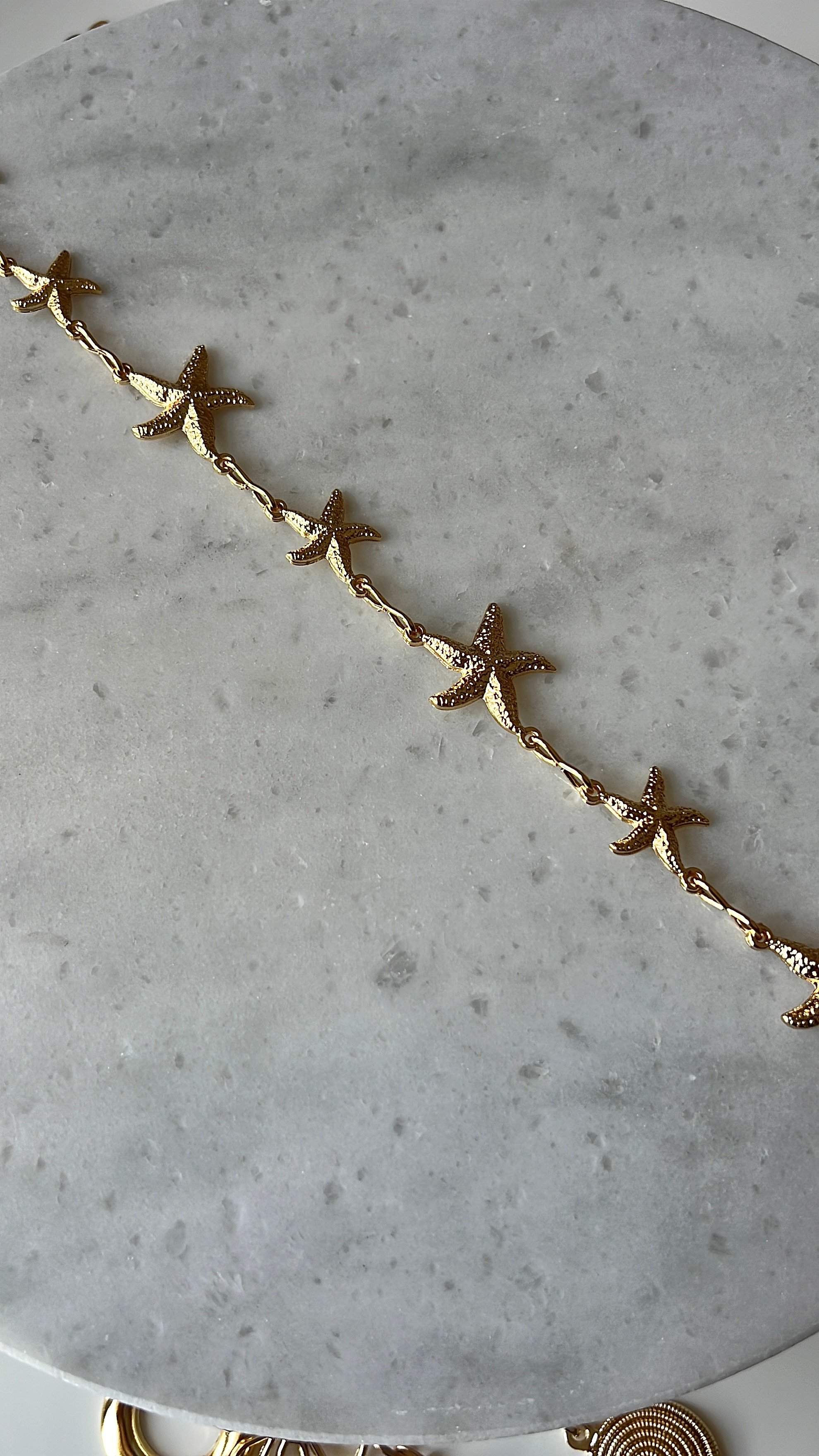 Yıldız detay zincir kemer 14K gold