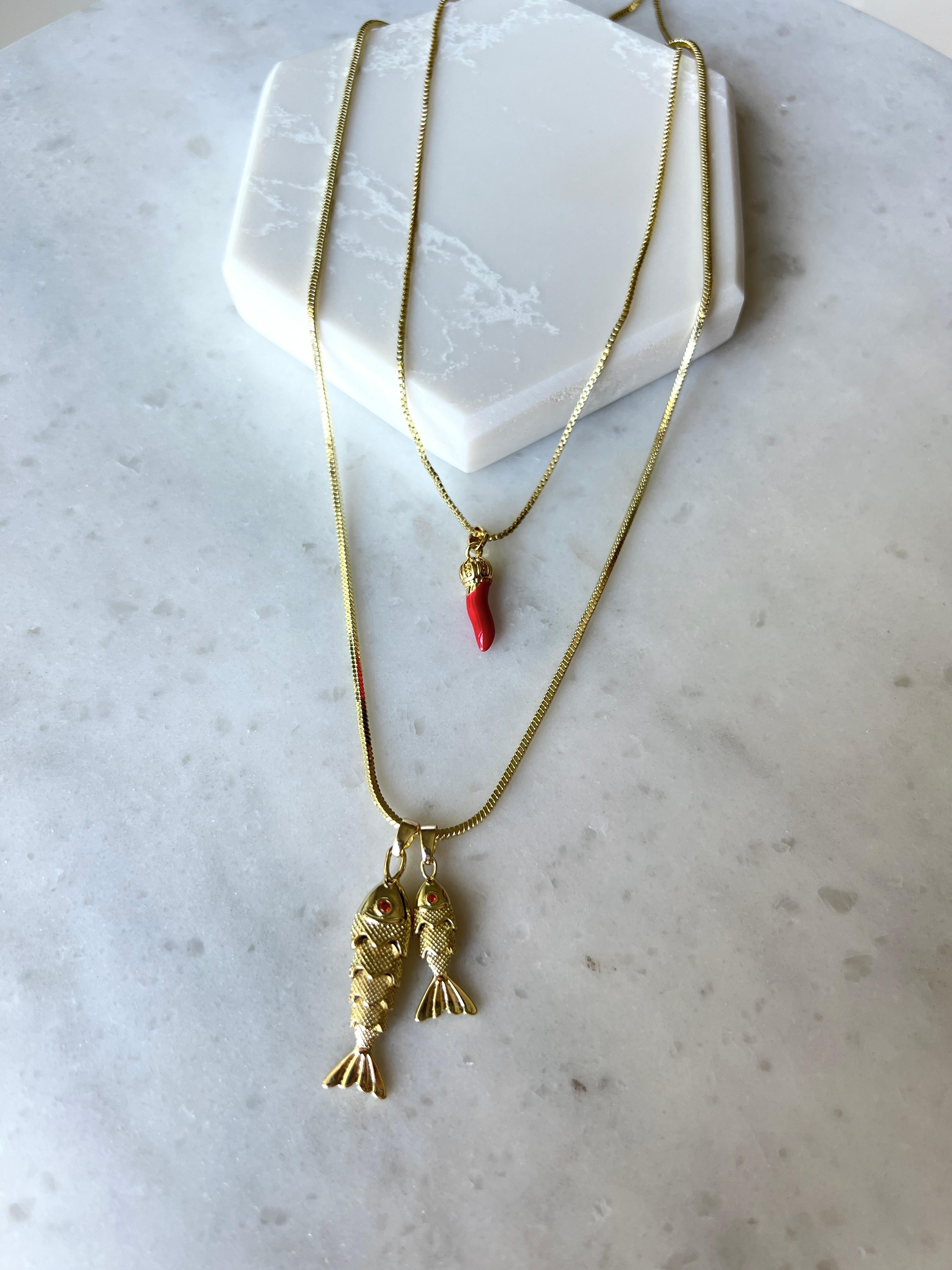 Özel seri chili pepper Aşkım kolye gold