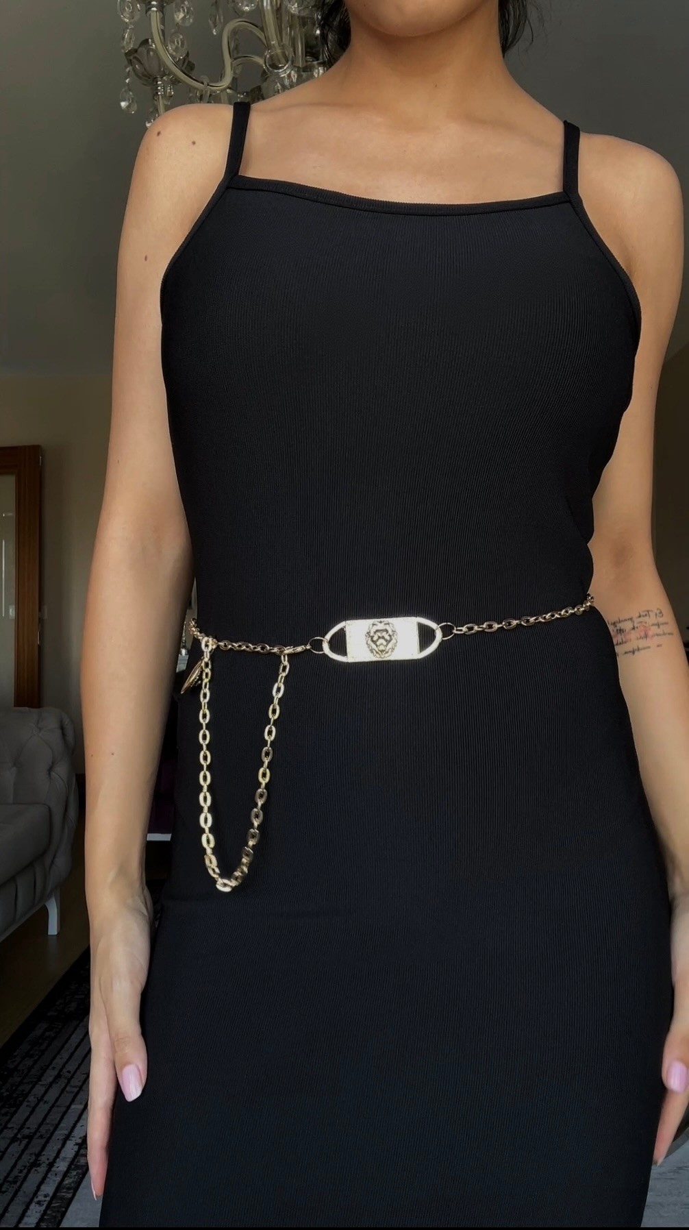 Aslan detay marka model zincir kemer 18K gold