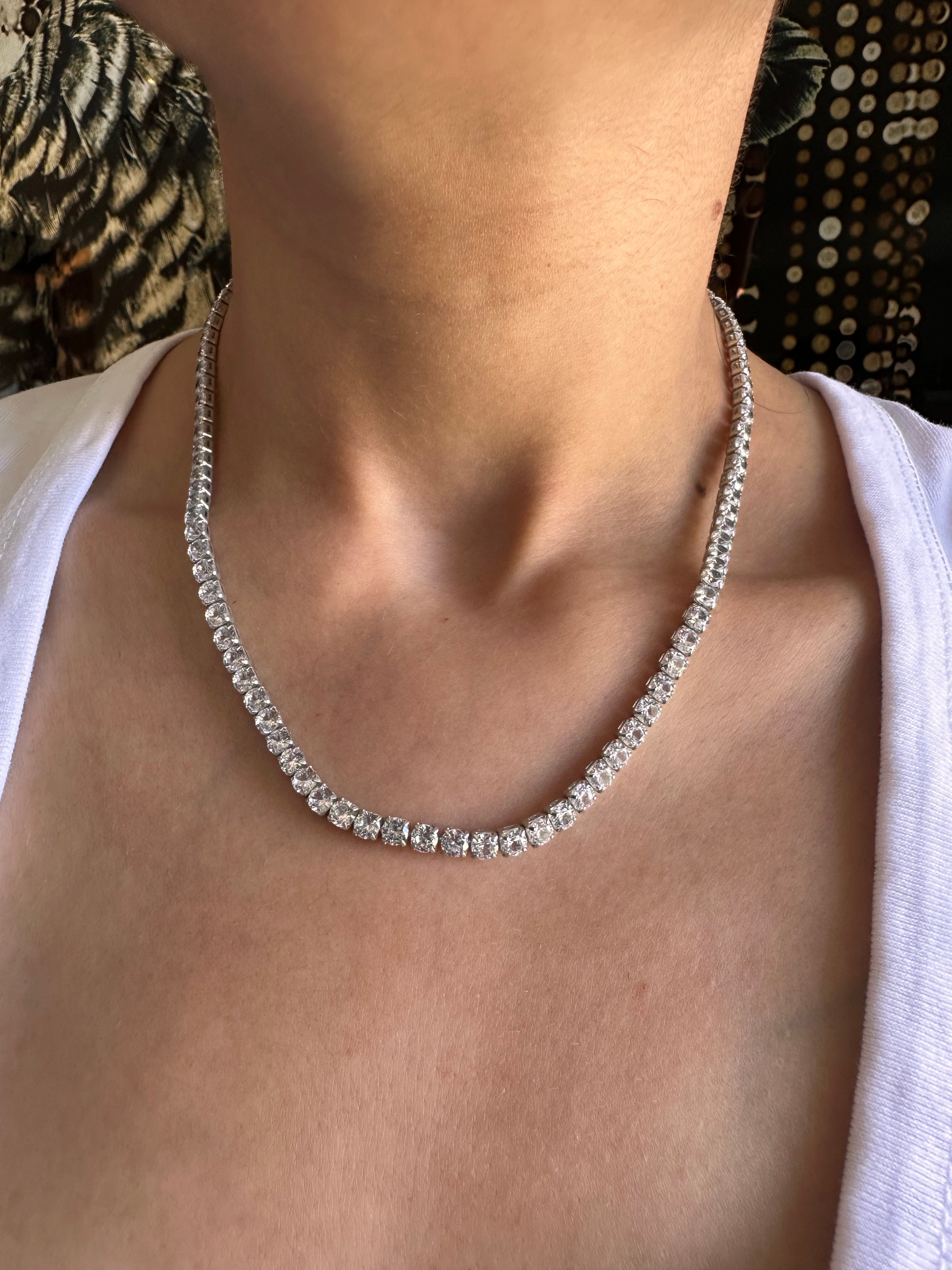 Özel seri 4 mm su yolu kolye gümüş