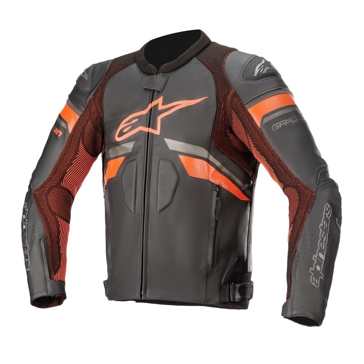 Alpinestars GP Plus R V3 Rideknit Deri Korumalı Motosiklet Montu Siyah / Beyaz / Kırmızı