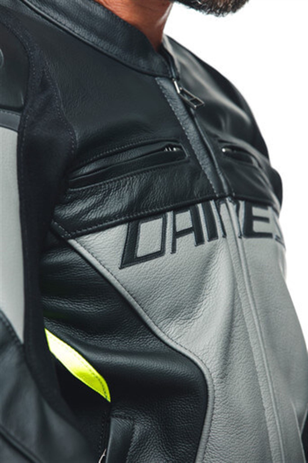 DAINESE/RACING 4  LEATHER CHARCOAL-GRAY BLACK