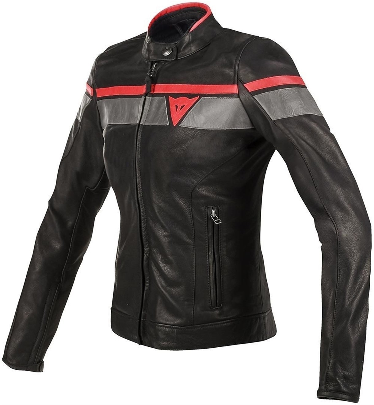 Dainese Blackjack Black Grey Red Kadın Deri Mont   