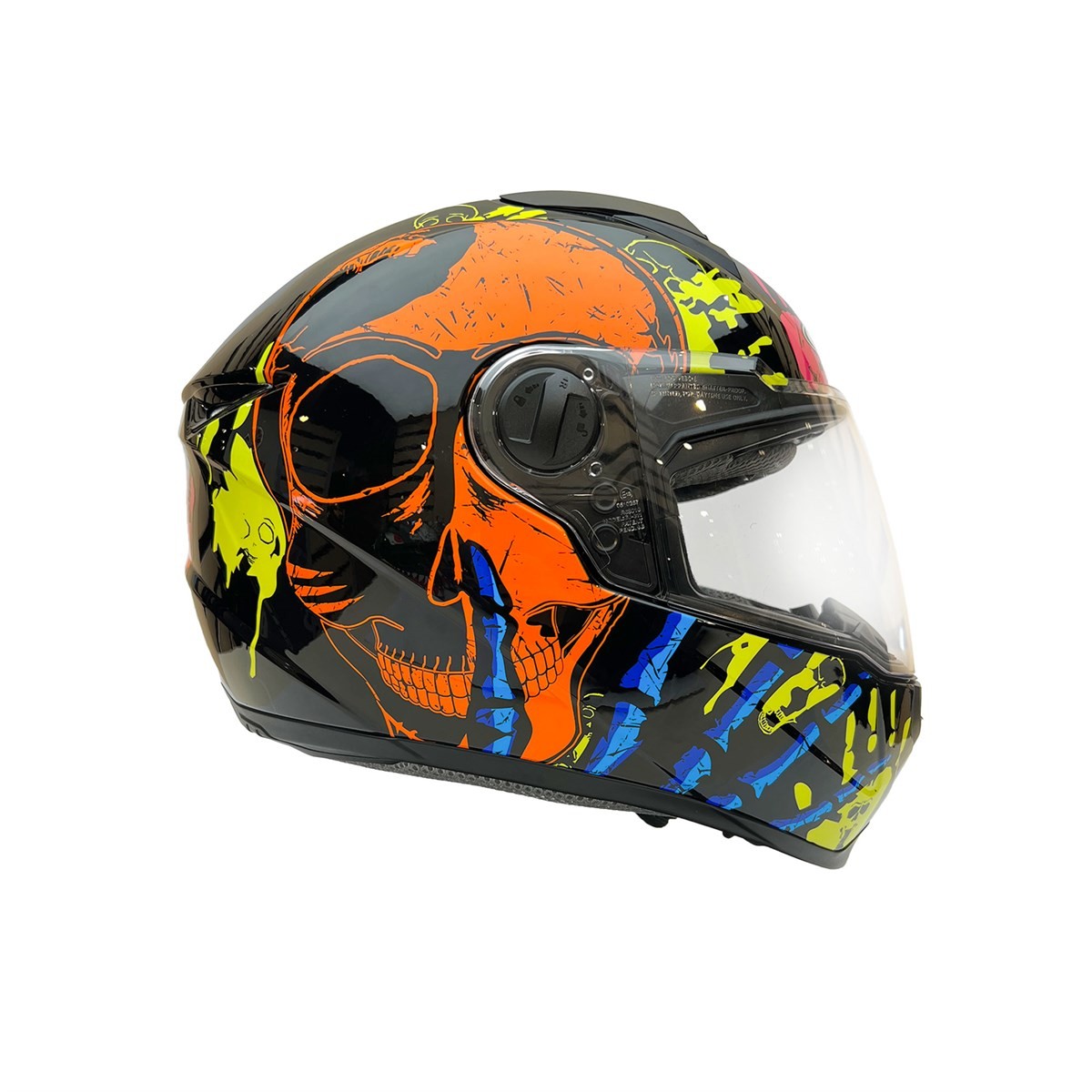 Zeus ZS-811A AL-37 Black Orange Kapalı Kask 