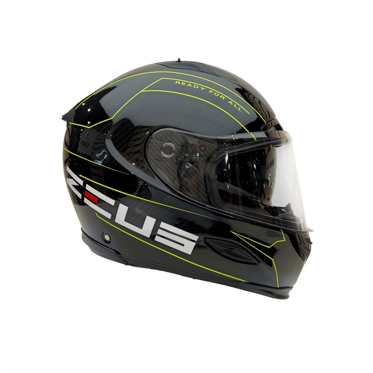 Zeus ZS-1800B Gloss Carbon AM8 Fluo Yellow Kapalı Kask 