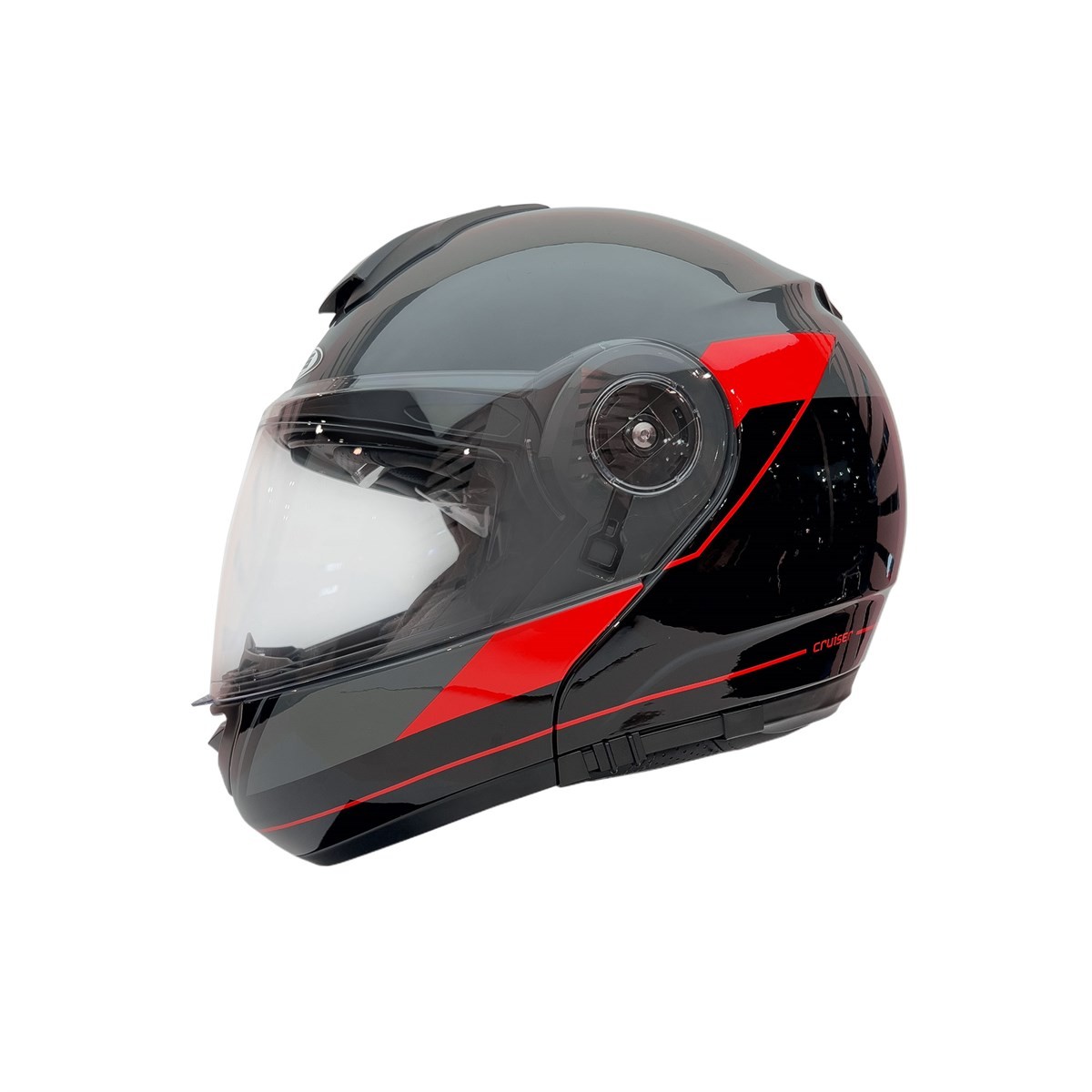 Zeus ZS-3050 BE7 Grey Red Çene Açılır Kask 