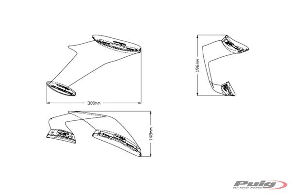 PUIG 20543N KIT OF WINGS RACE FOR KAWASAKI ZX-10R/RR 20'