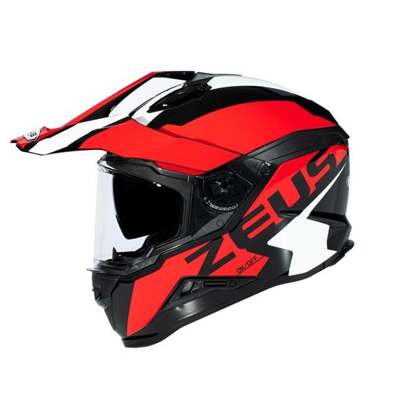 ZEUS KASK ZS-913 SOLID BLACK/BF8-RED