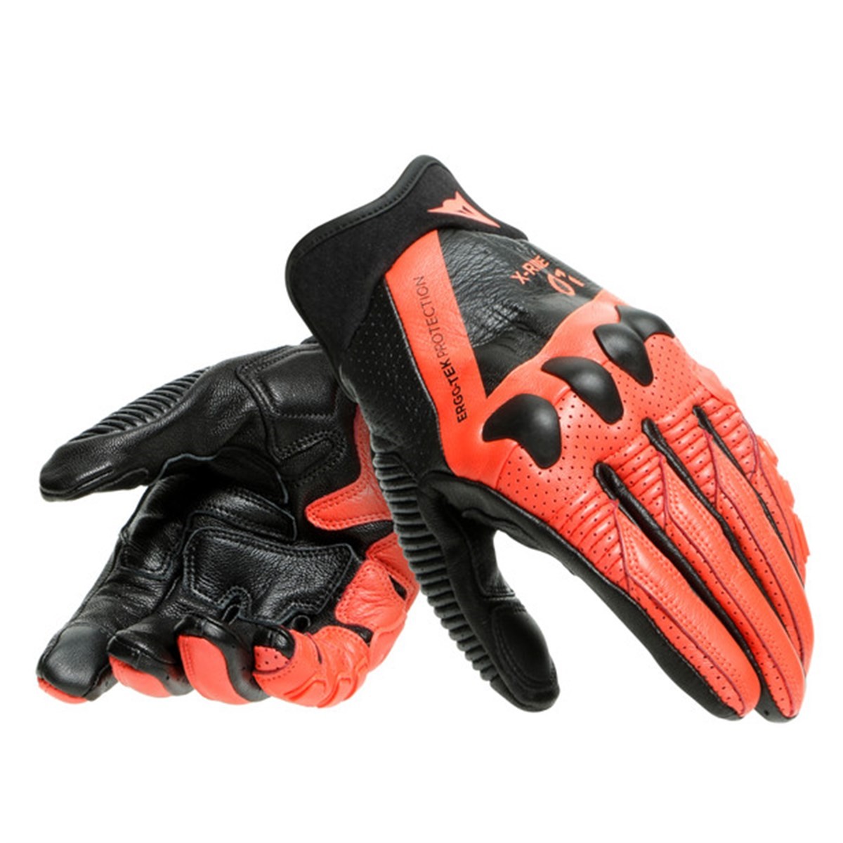 Dainese X-Ride Deri Eldiven Black Fluo Red