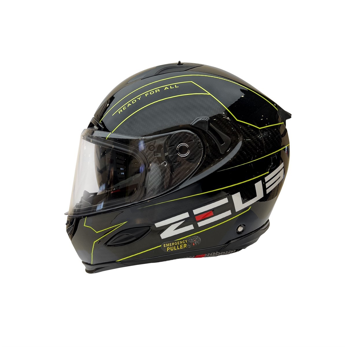 Zeus ZS-1800B Gloss Carbon AM8 Fluo Yellow Kapalı Kask 