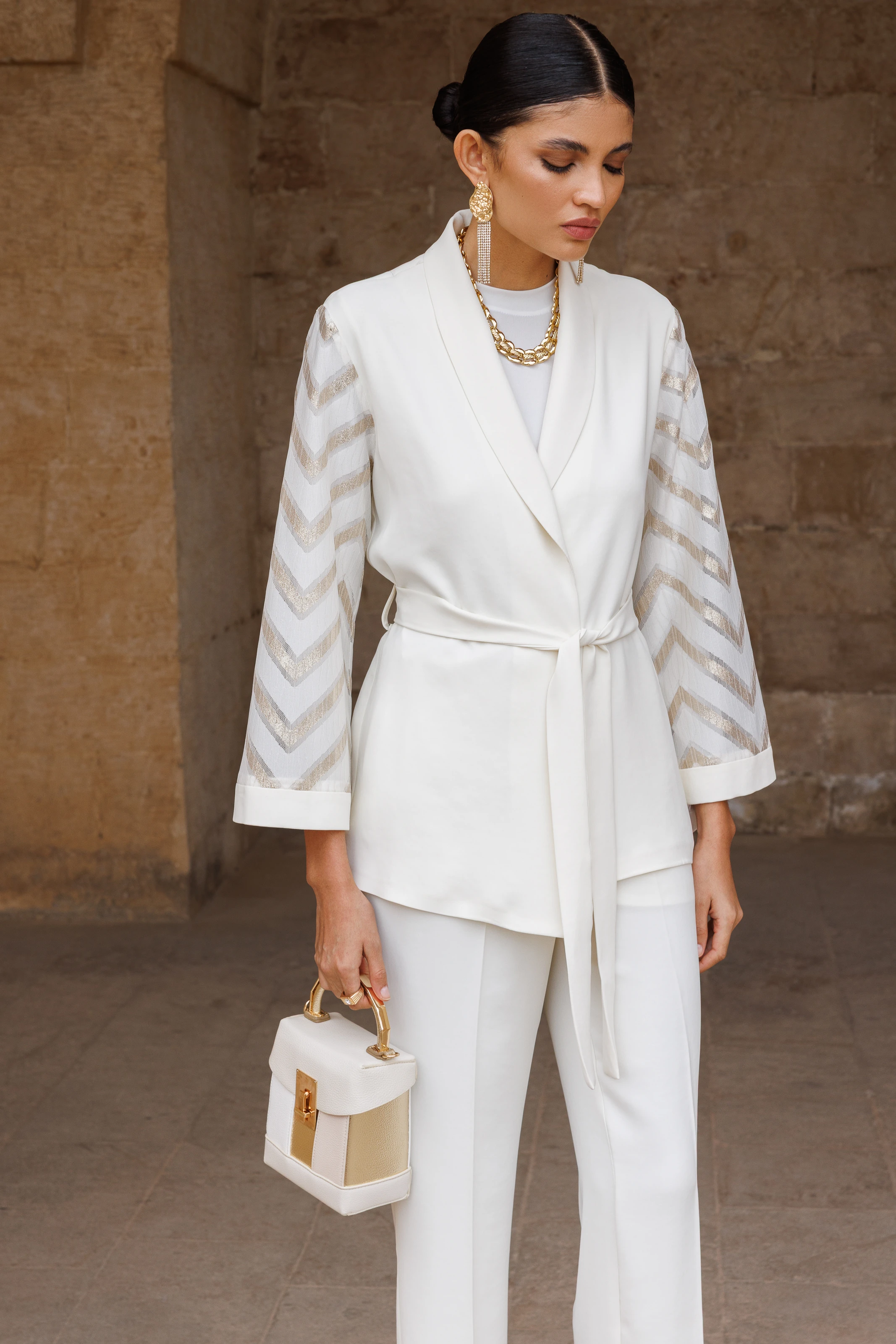 KOLLARI ZİKZAK DESEN TAKIM 6122