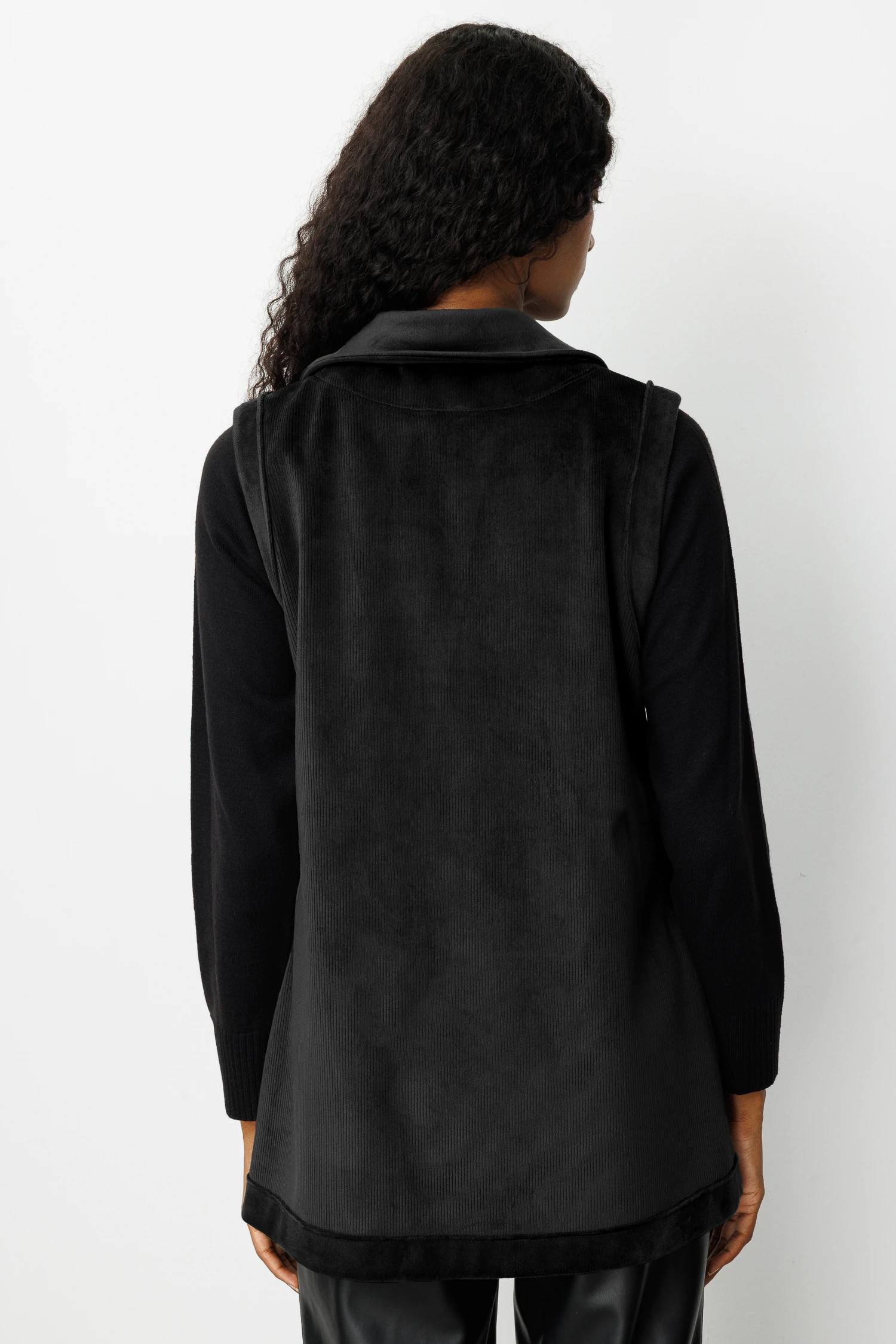 ERKEK YAKA KÜRK YELEK 9205 - SİYAH