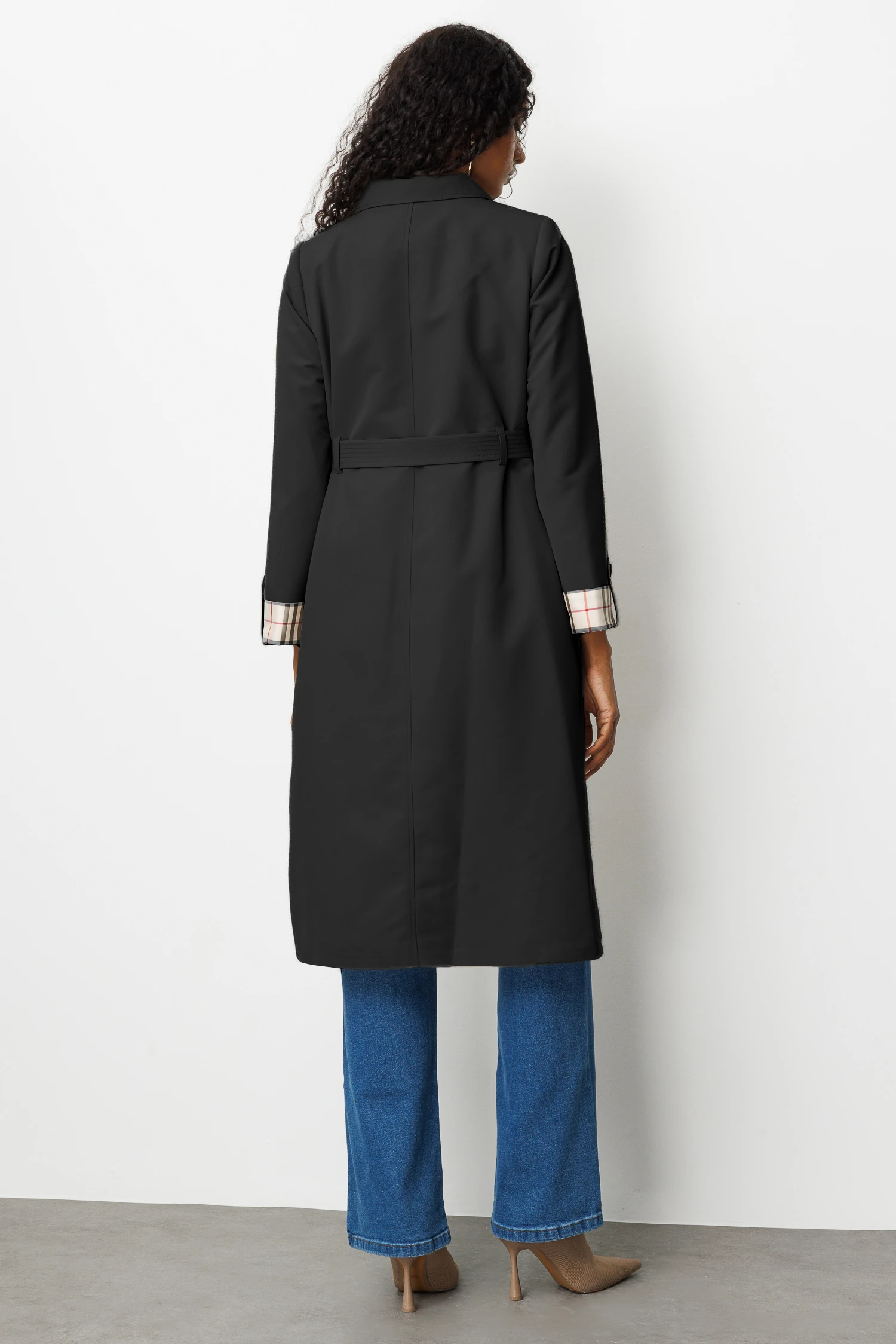 EKOSE GARNİLİ TRENÇKOT 9150 - SİYAH