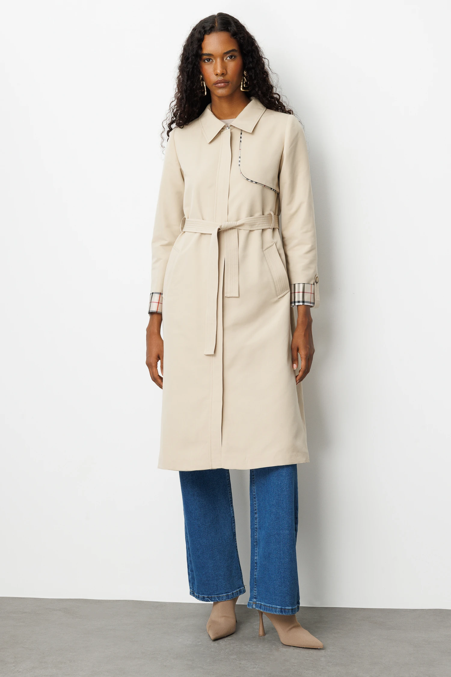 EKOSE GARNİLİ TRENÇKOT 9150 - TAŞ