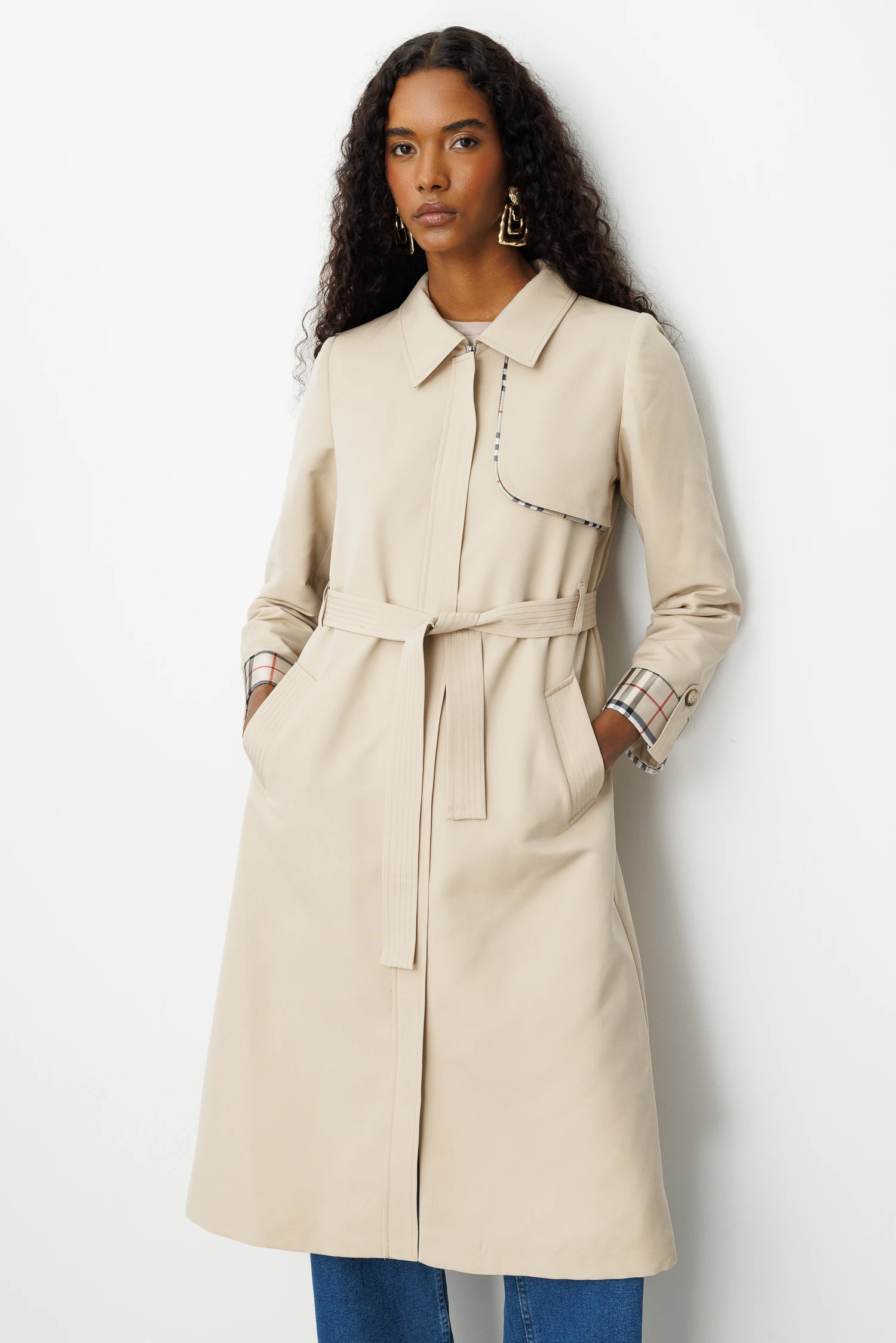 EKOSE GARNİLİ TRENÇKOT 9150 - TAŞ