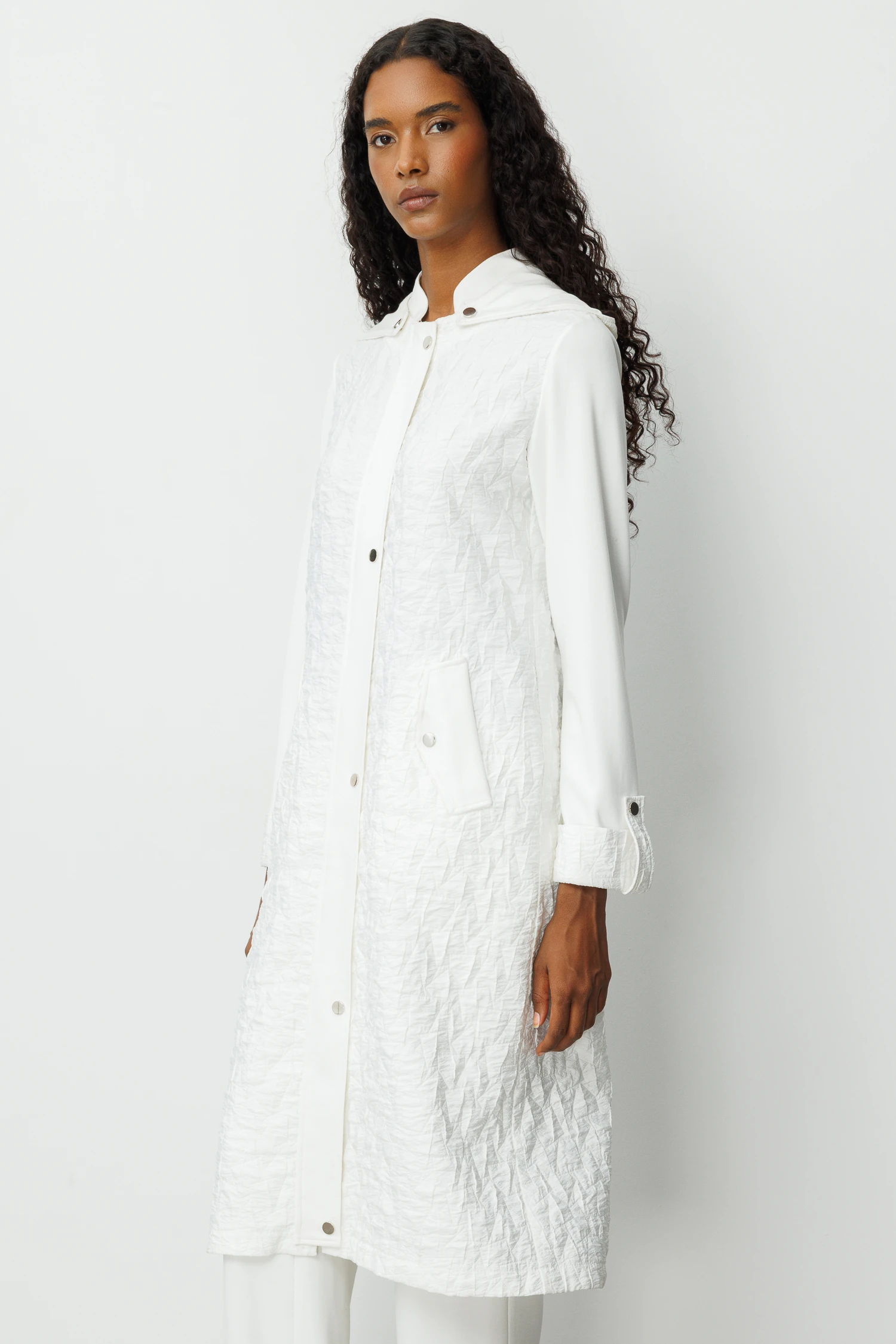 KAPİTONE GARNİLİ MAXİ CEKET 9249