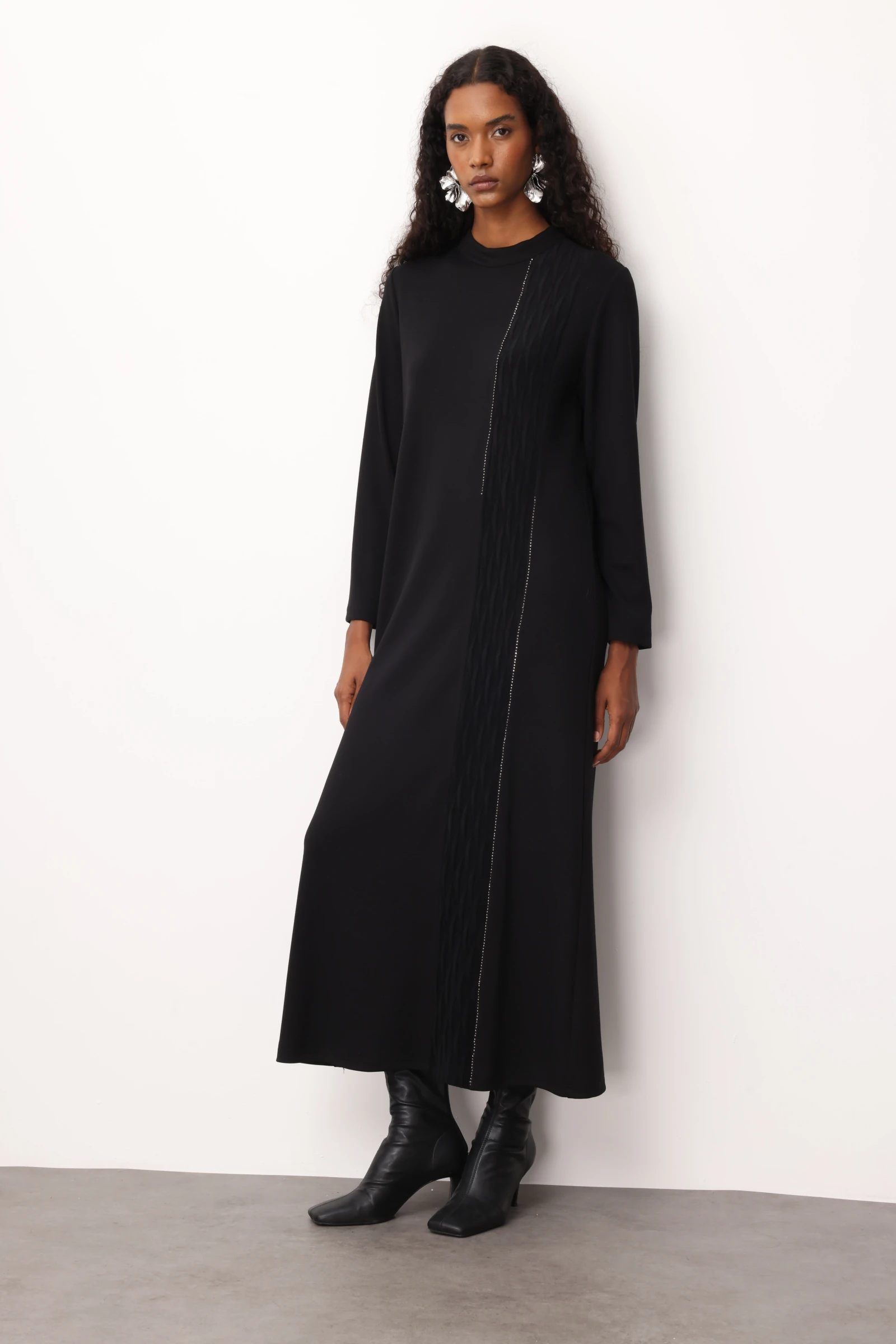 BOYDAN KESİKLİ ELBİSE 5199