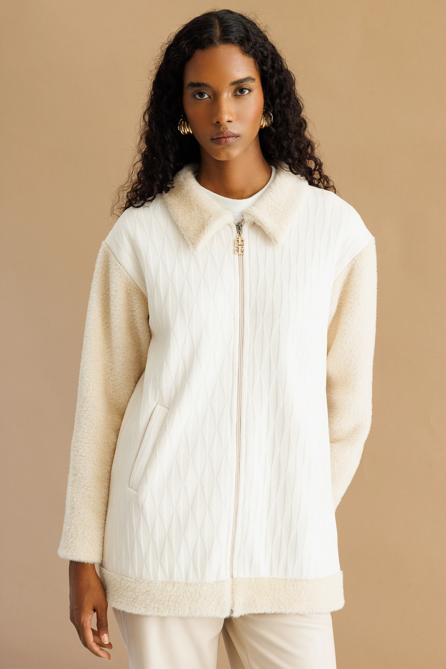 ANGORA ÖRGÜ MIXLI CEKET 9236