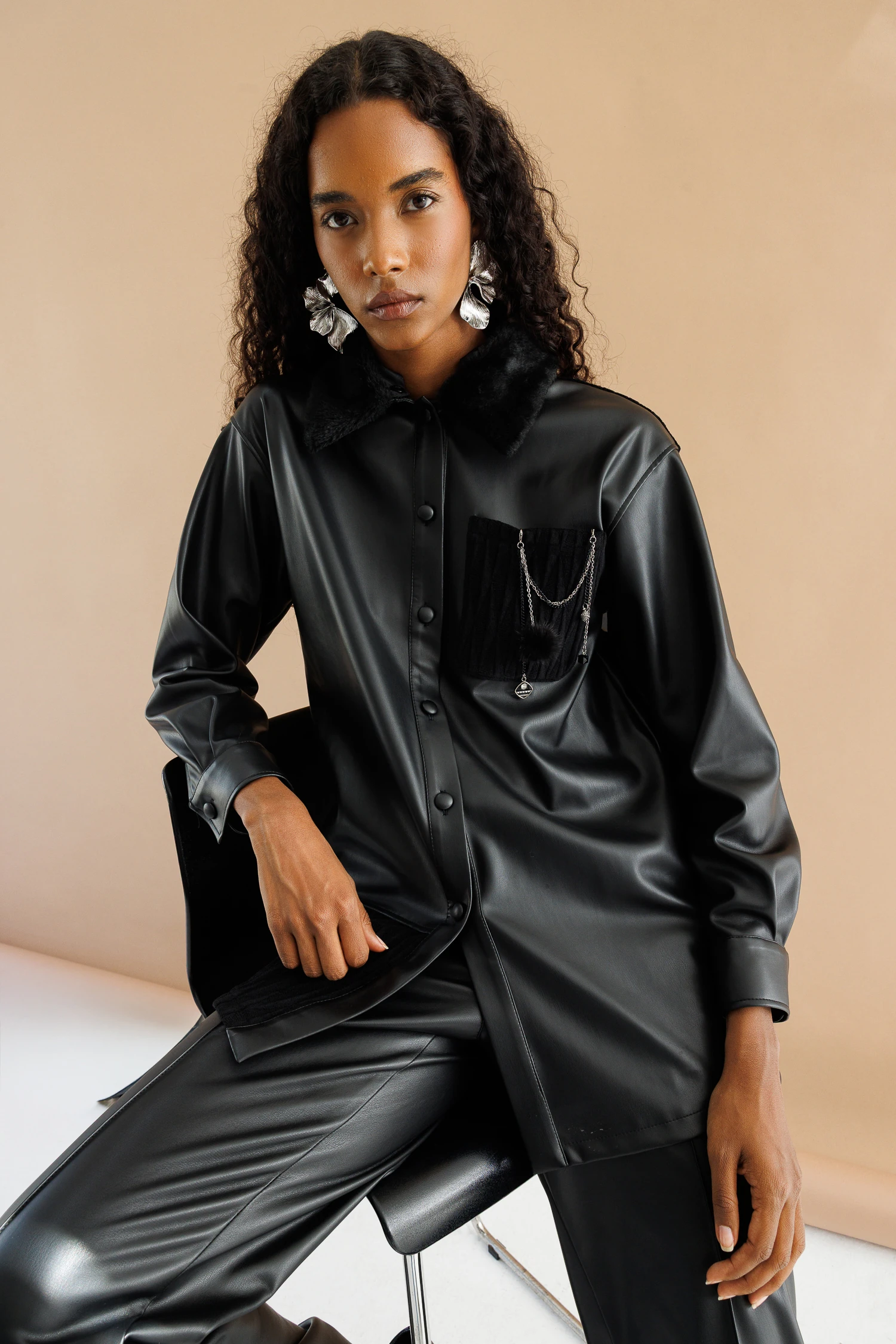 GARNİLİ DERİ GÖMLEK 4213