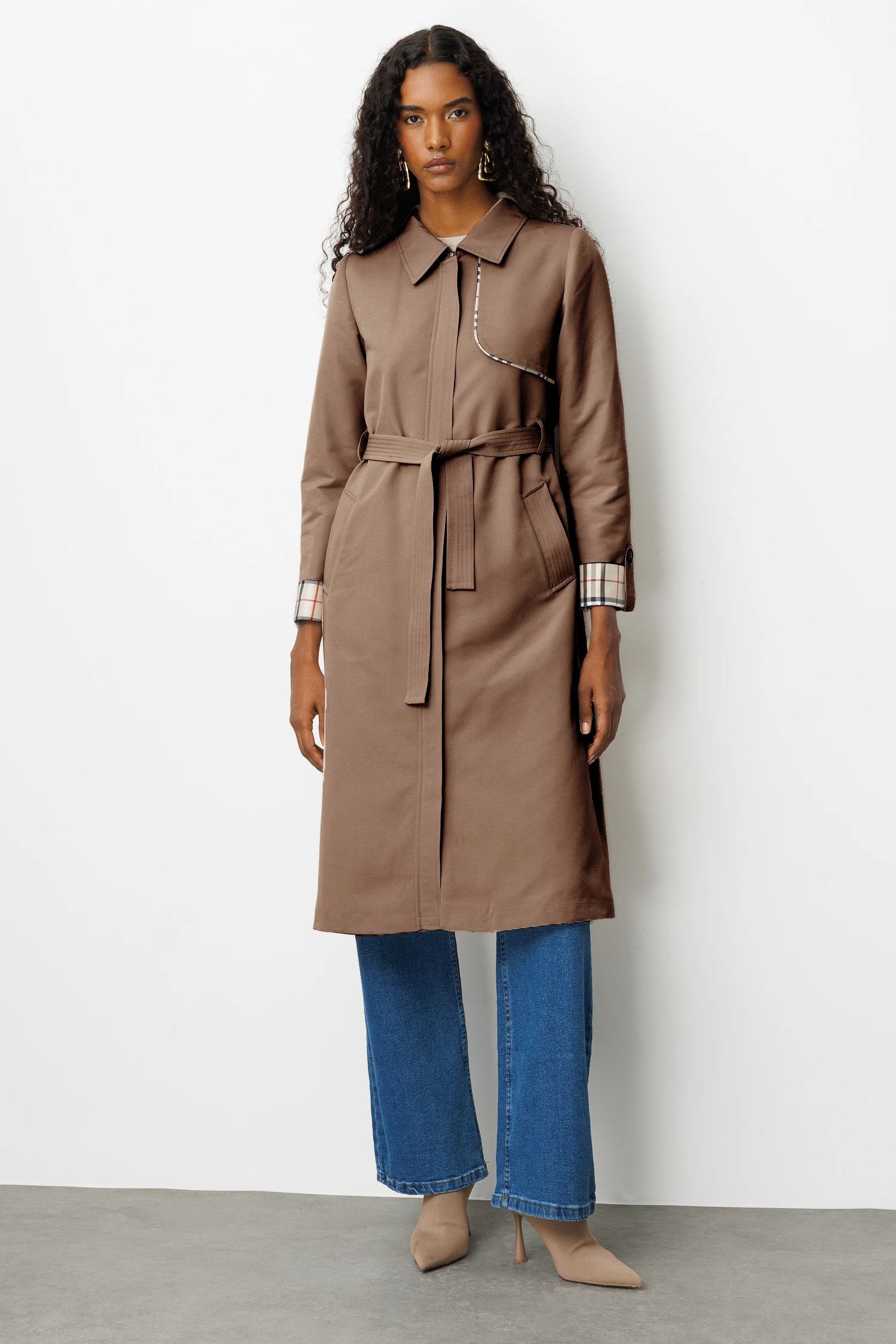 EKOSE GARNİLİ TRENÇKOT 9150 - CAMEL