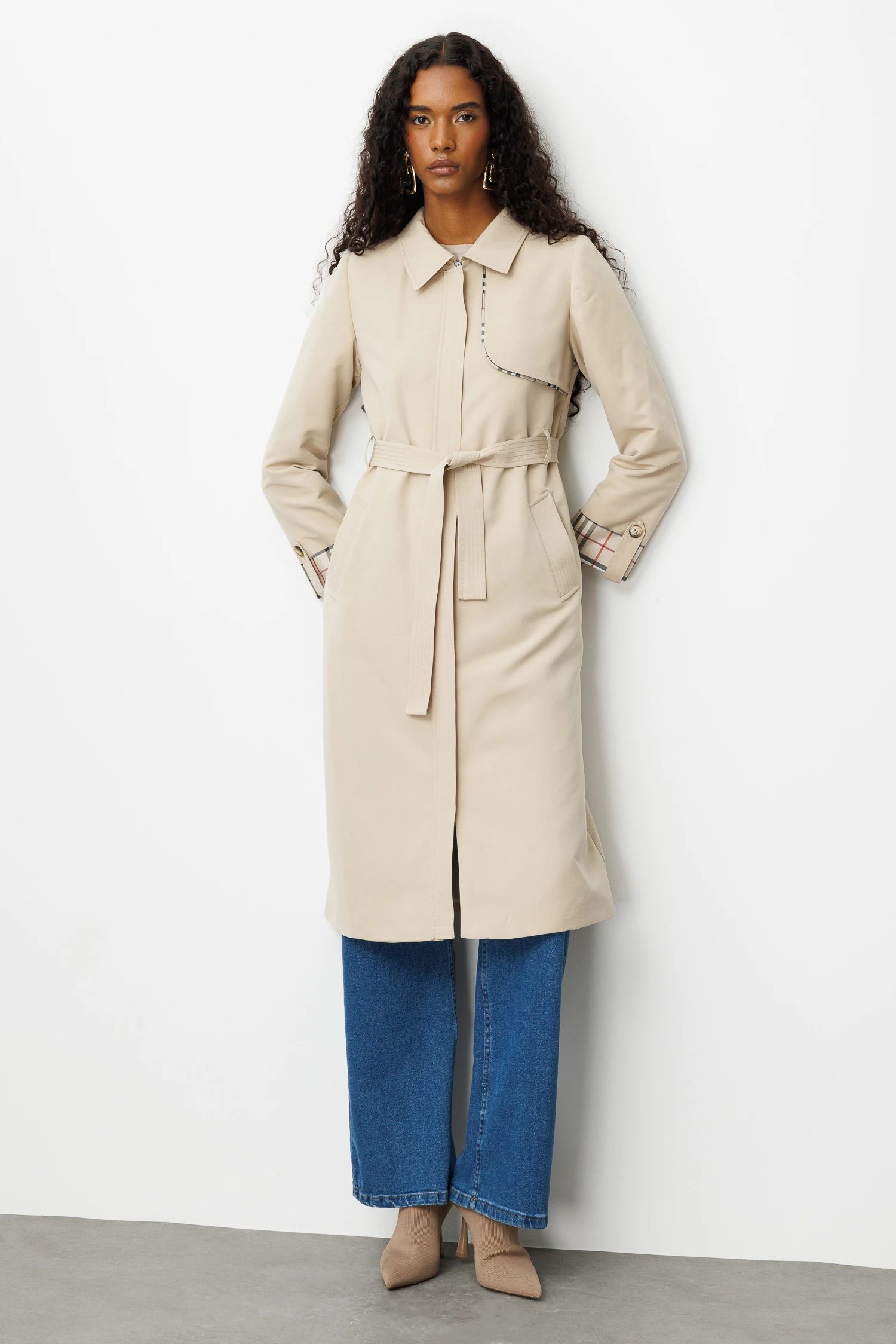 EKOSE GARNİLİ TRENÇKOT 9150 - TAŞ