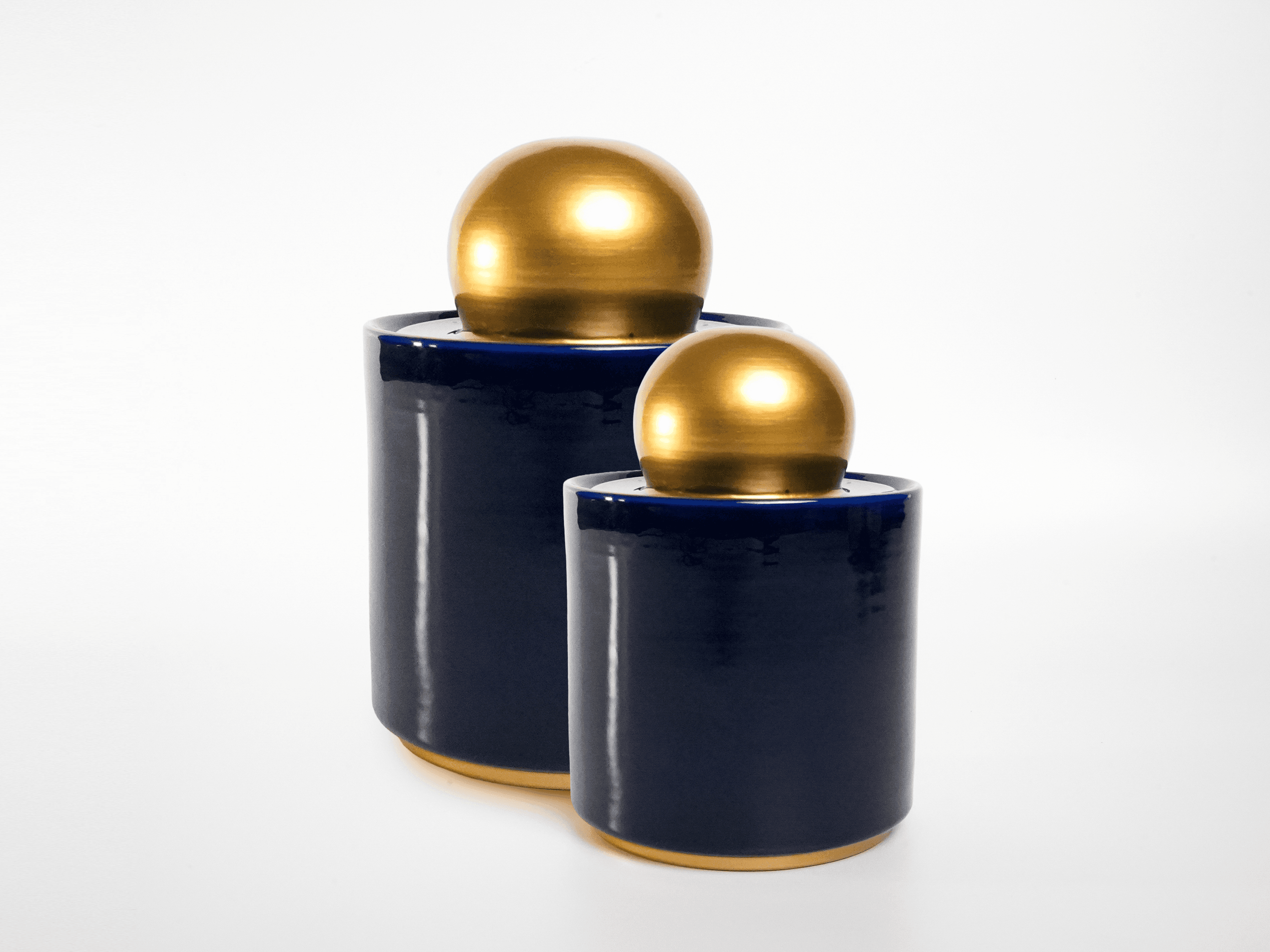 "Royal Sphere" Lacivert Gold Dekoratif Kavanoz Seti
