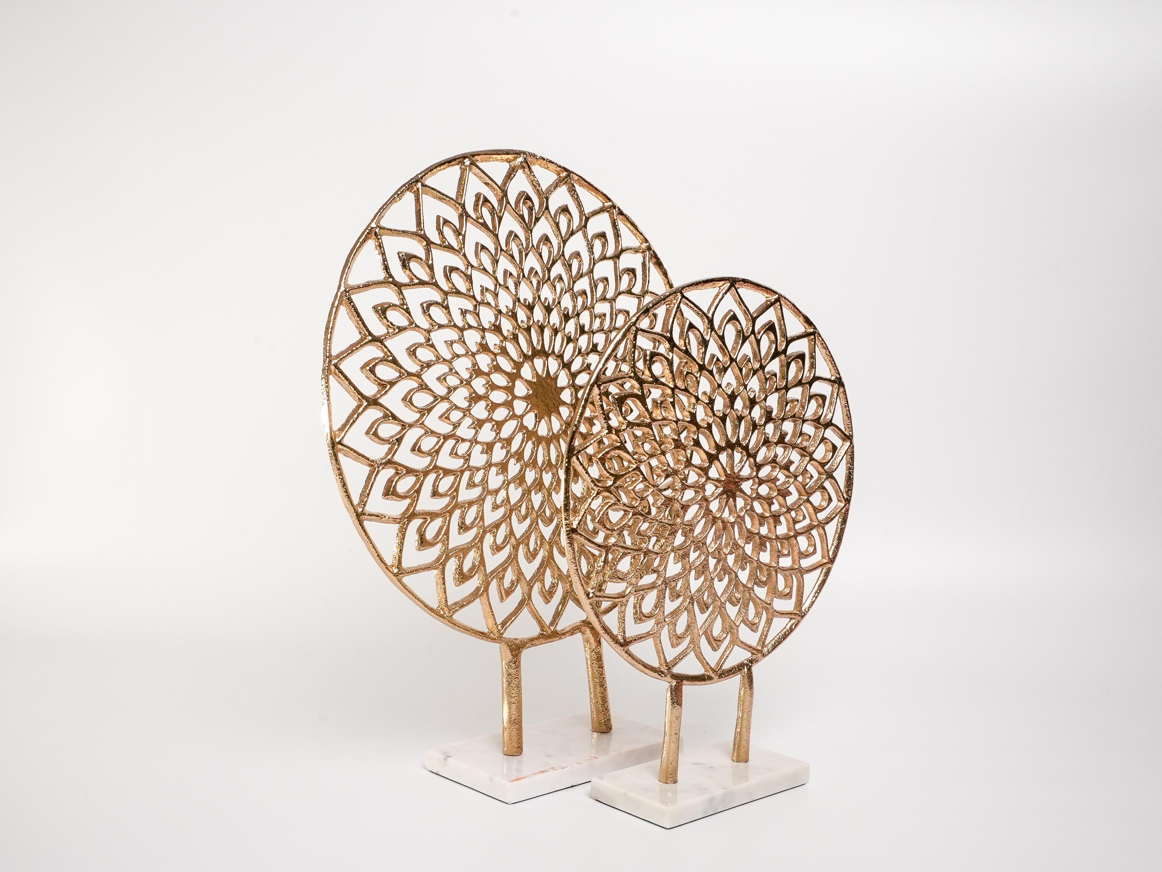 Luna Dantel Golden Dekor Seti – 2'li Mandala Form