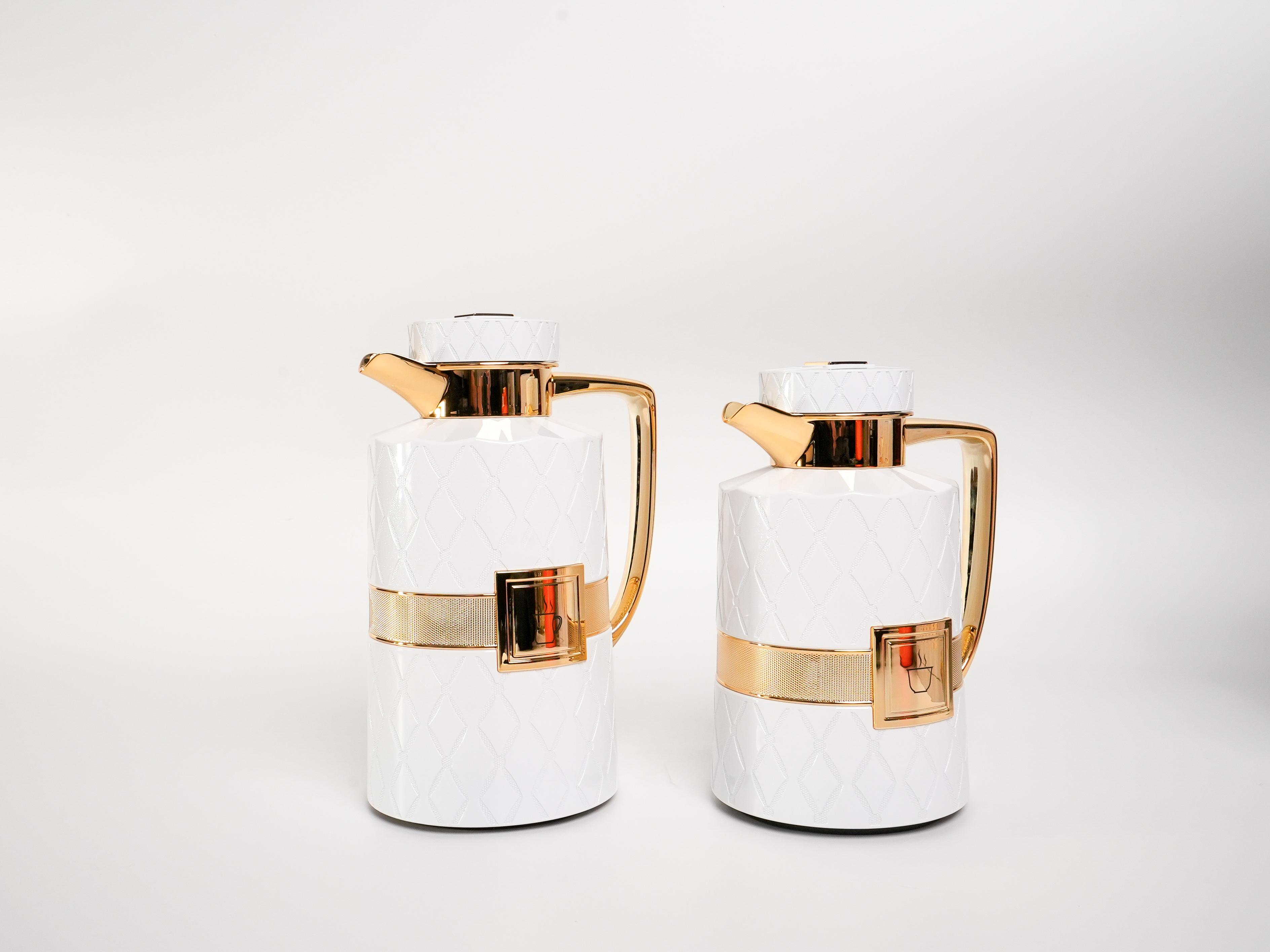 Ivory Luxe – Beyaz Gold Desenli Termos Sürahi