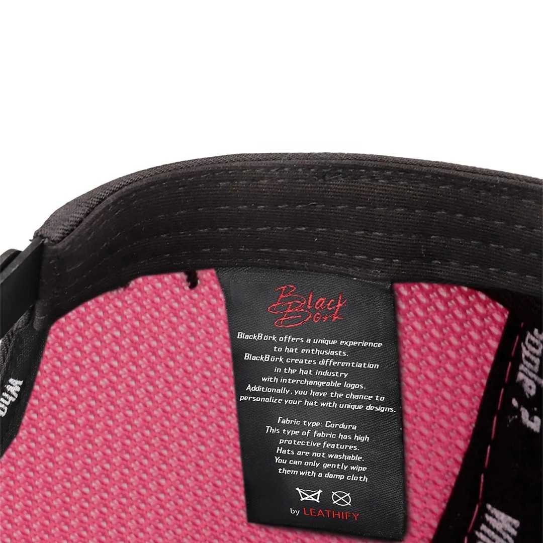 Gorra Tejido Cordura Negro y Rosa