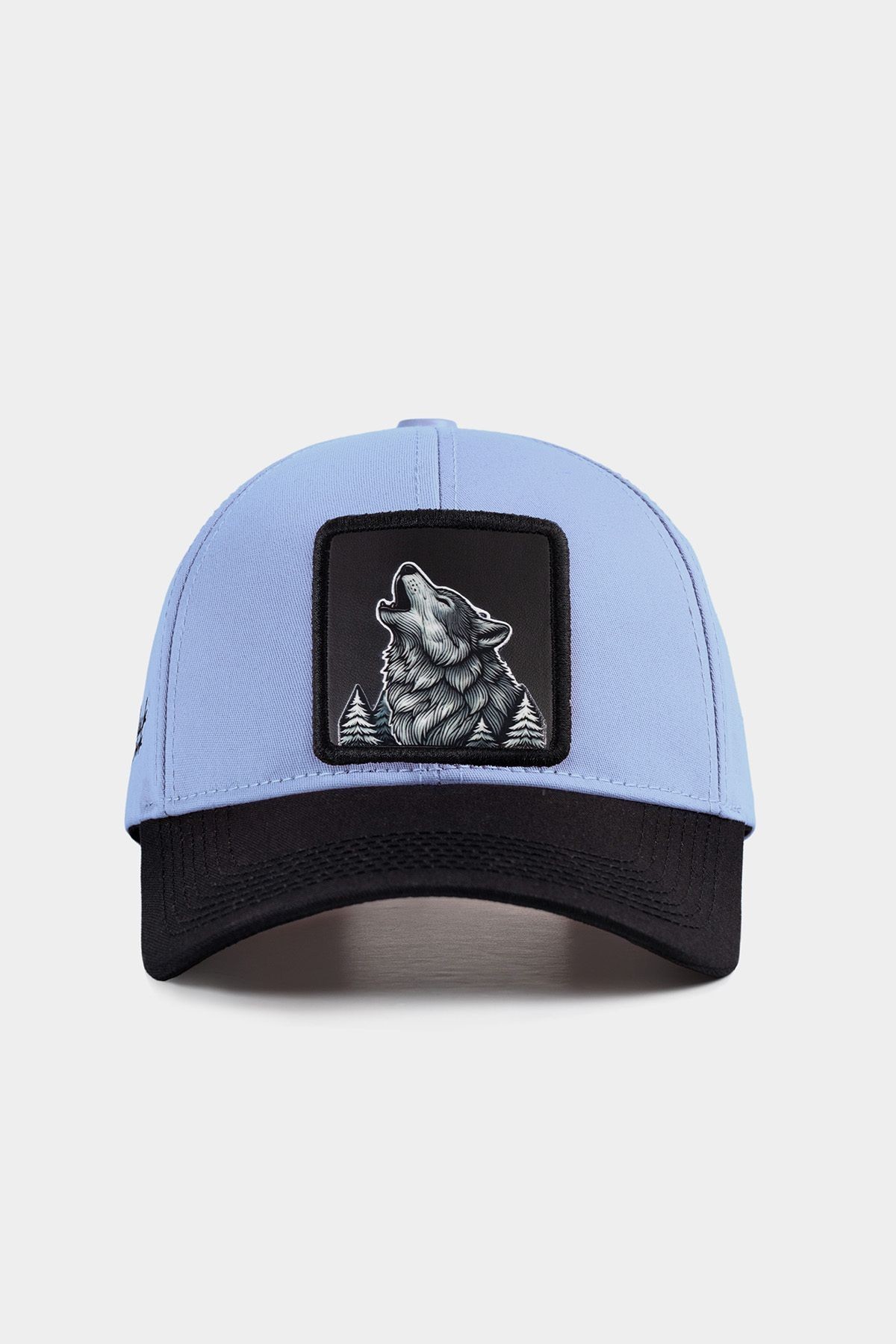Gorra de béisbol negro-azul hielo Six con logo de lobo