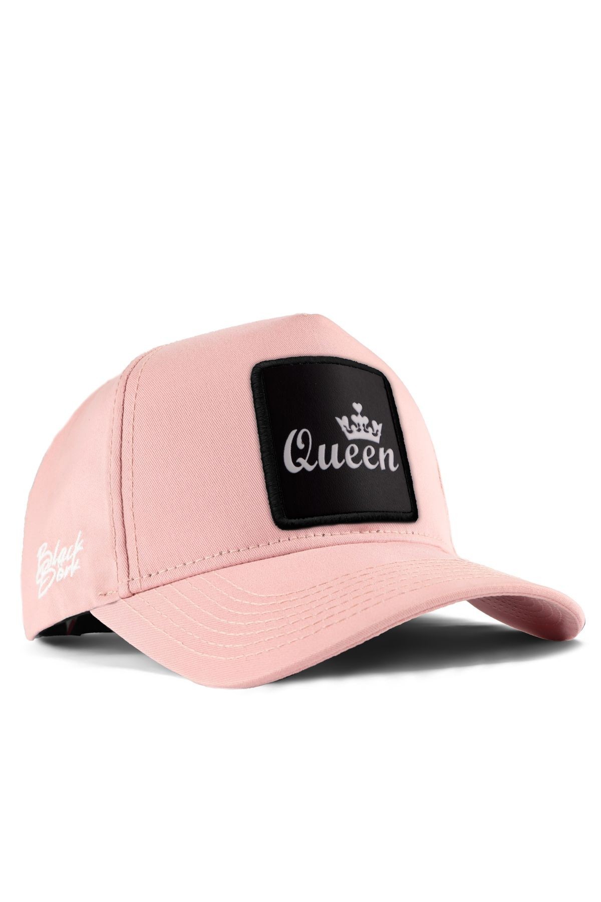 Salmon-colored baseball cap with Queen logo