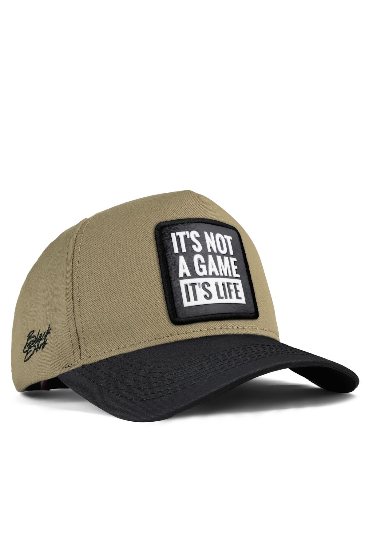 Gorra de beisbol negre-visó amb logotip d'It's Not A Game It's Life