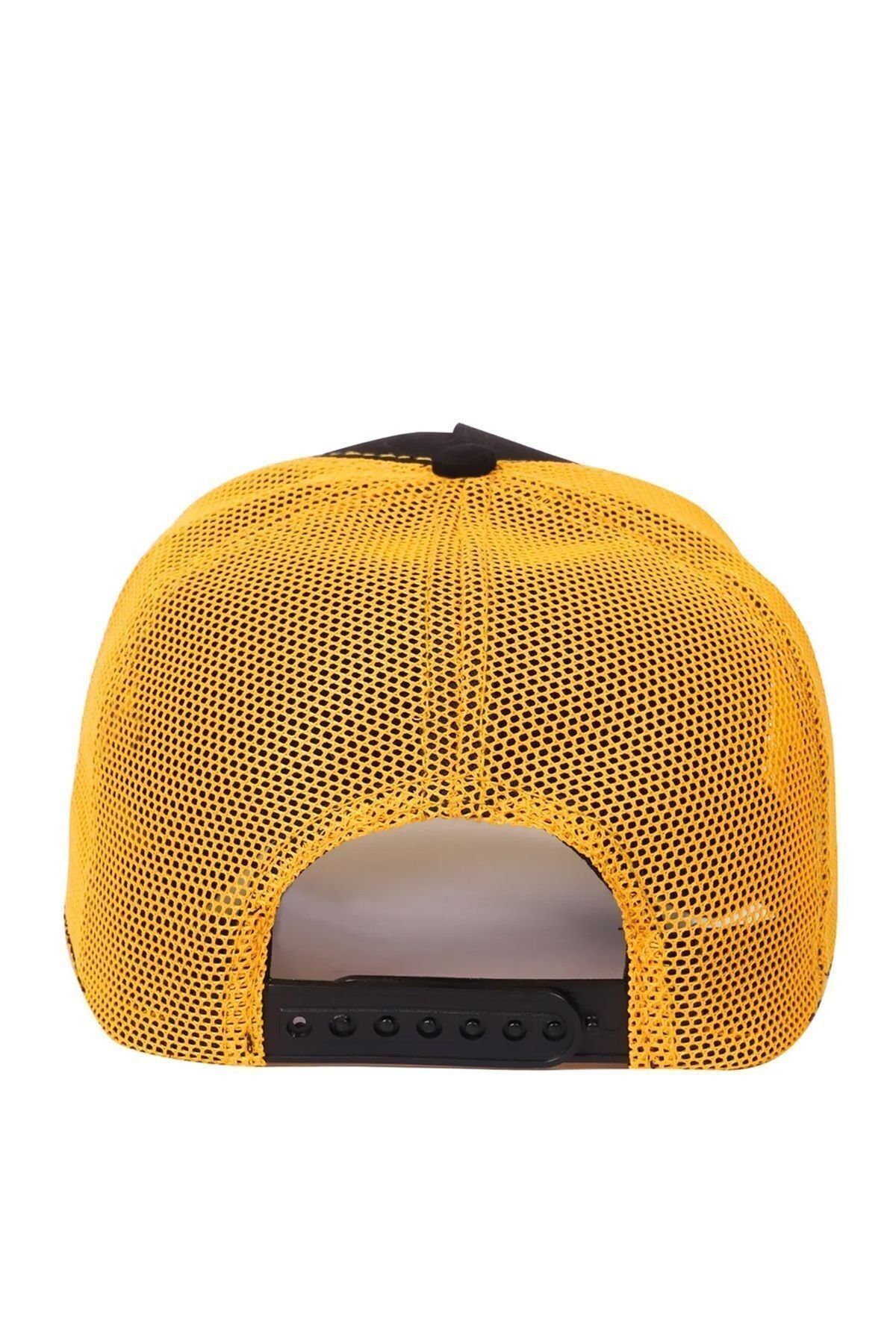 Gorra trucker negre-groc amb logo d'eriçó