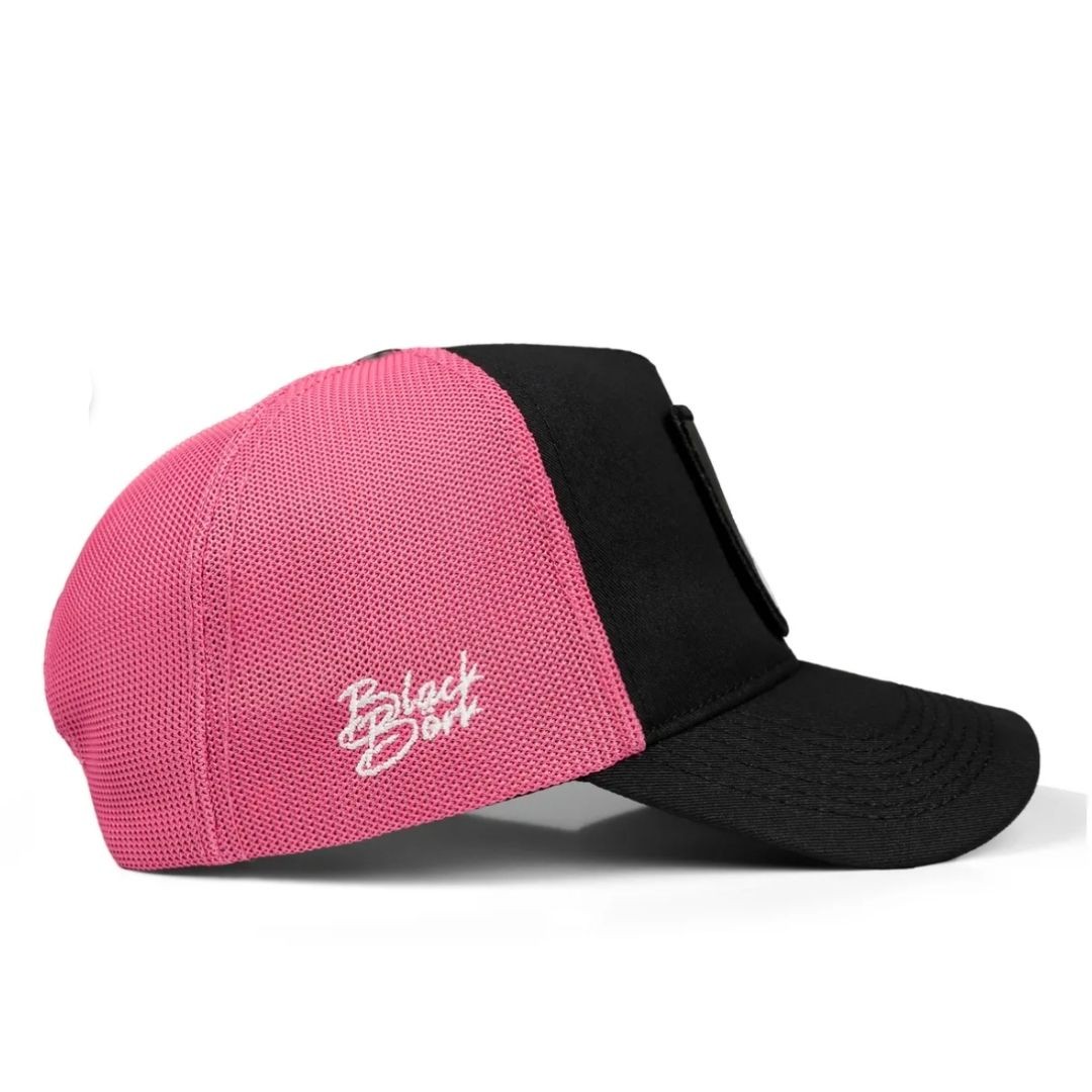 Gorra Tejido Cordura Negro y Rosa