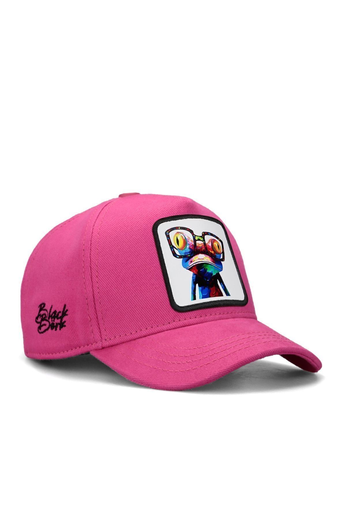Pink kids' baseball cap with chameleon logo
