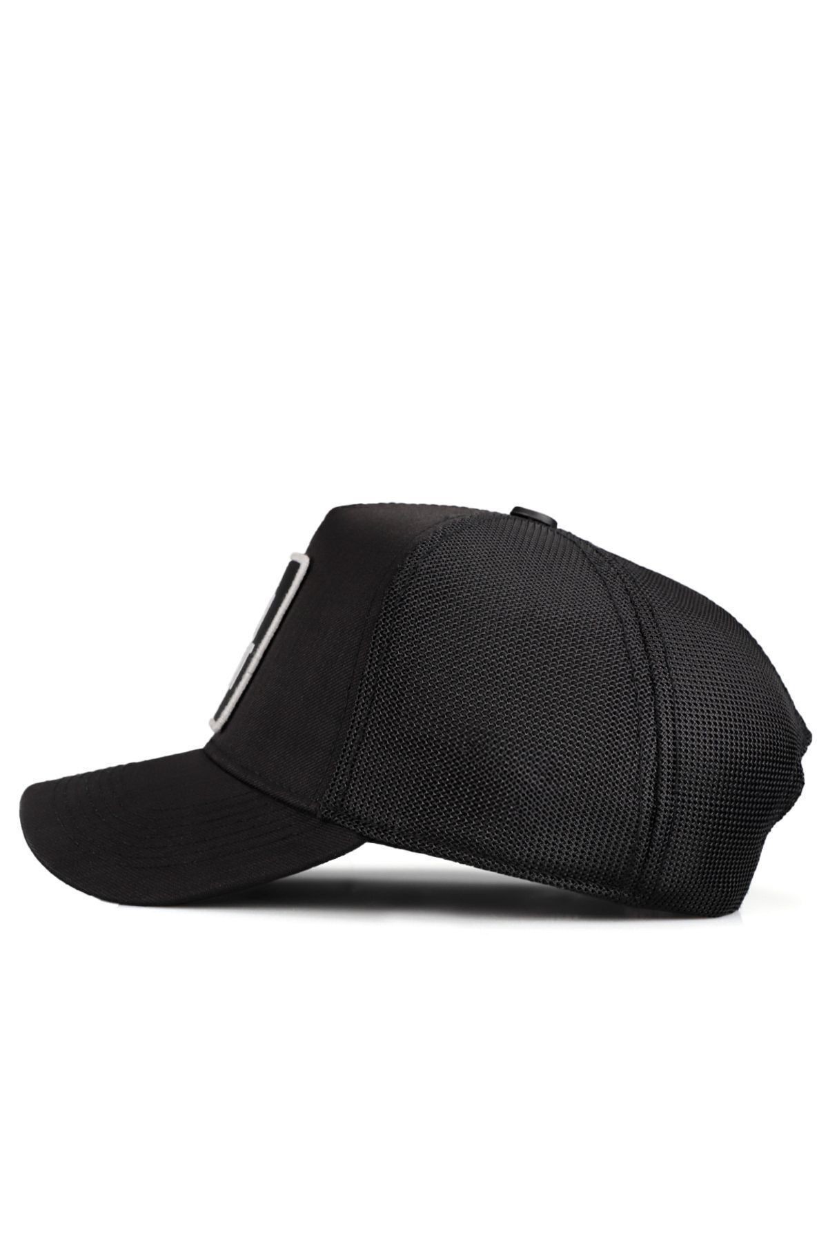Black Cordura trucker cap with 7 logo