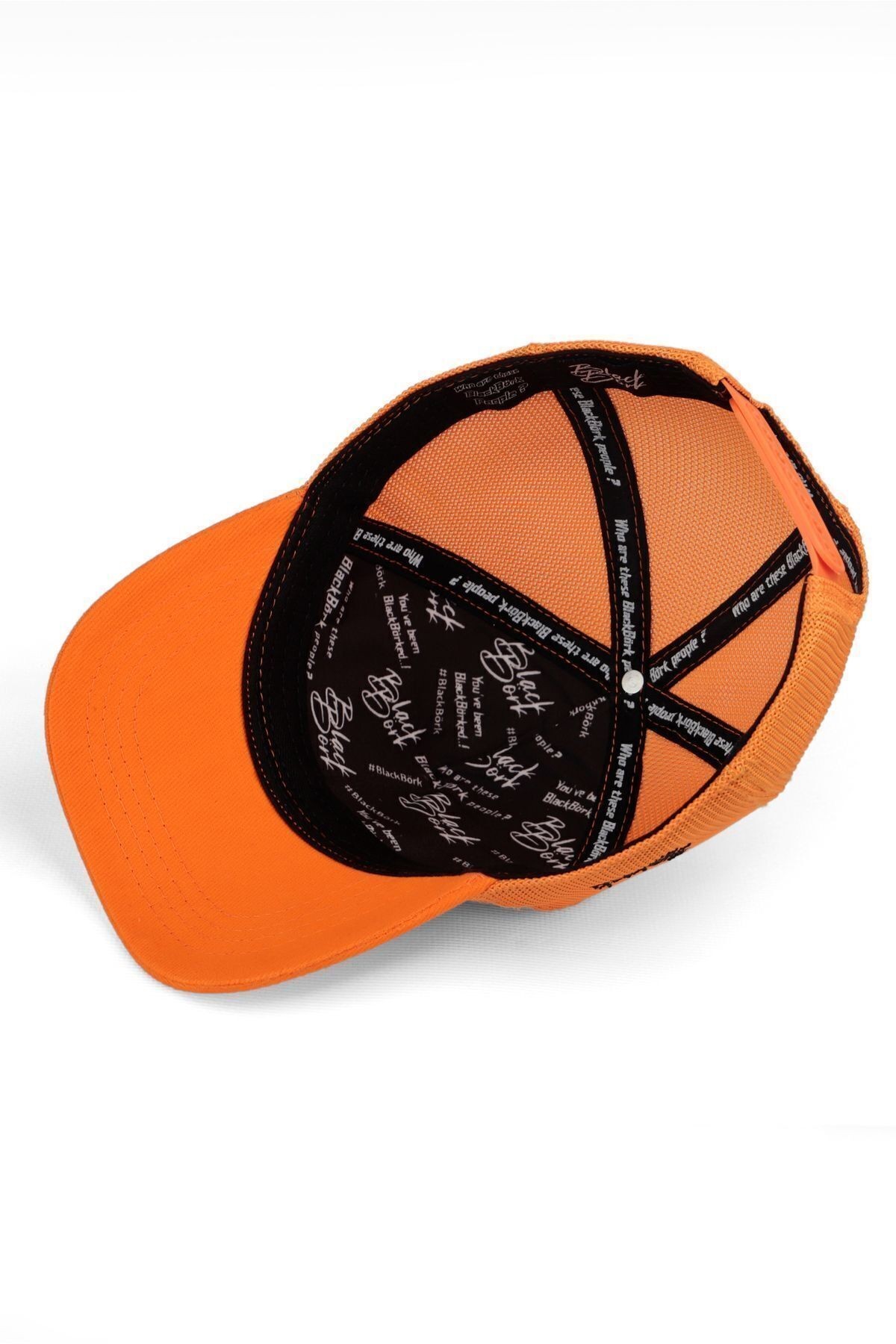 Gorra trucker infantil naranja con logo de pato