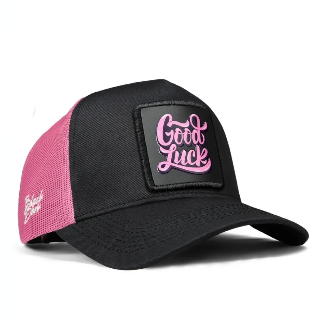 Gorra de Tejido Cordura Negro y Rosa