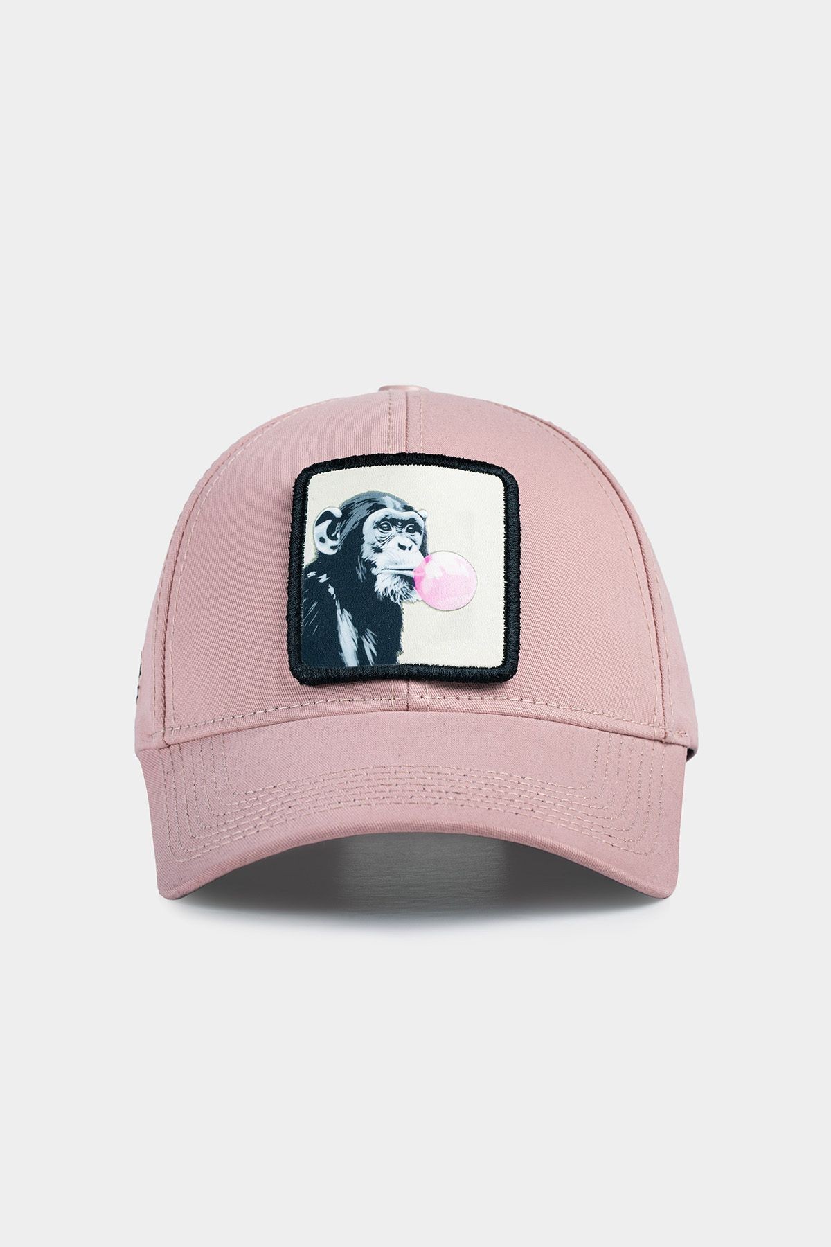 Gorra de béisbol color salmón Six con logo de mono