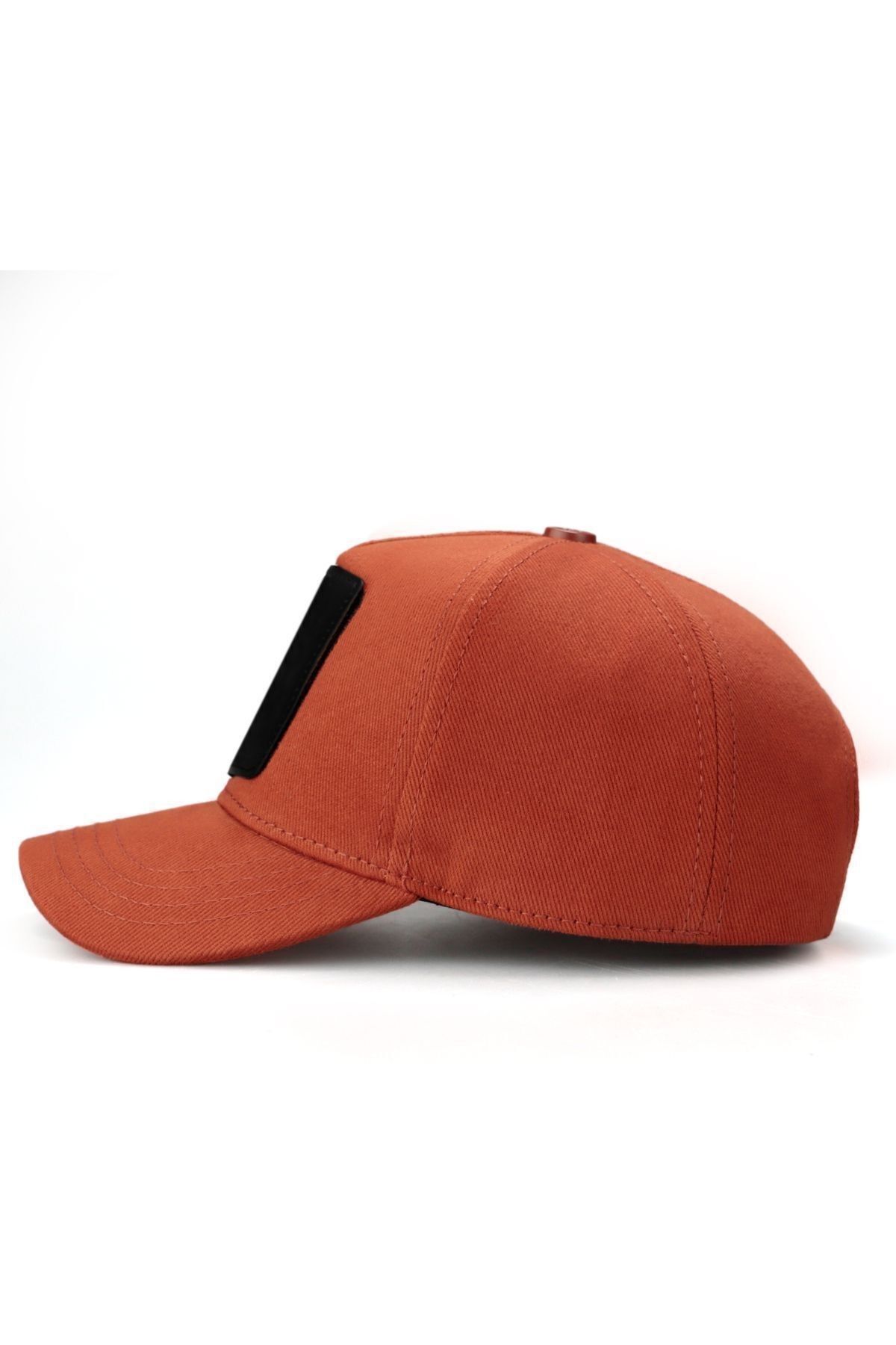 Brick-colored baseball cap for kids with bear logo