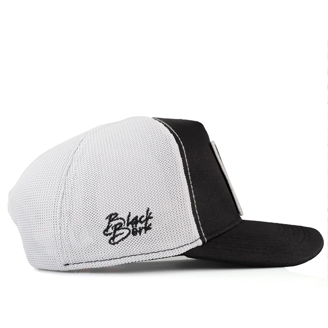 Gorra Trucker Tejido Cordura Blanco y Negro