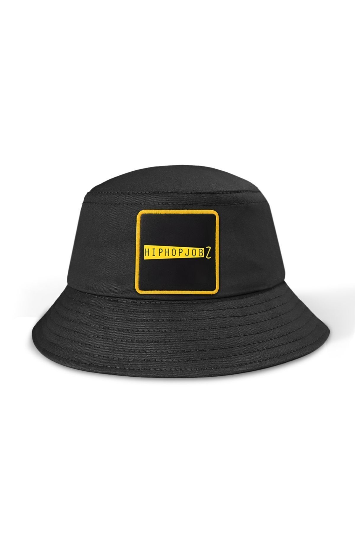 Gorra tipo bucket negra con logo de Hip Hop Jobz