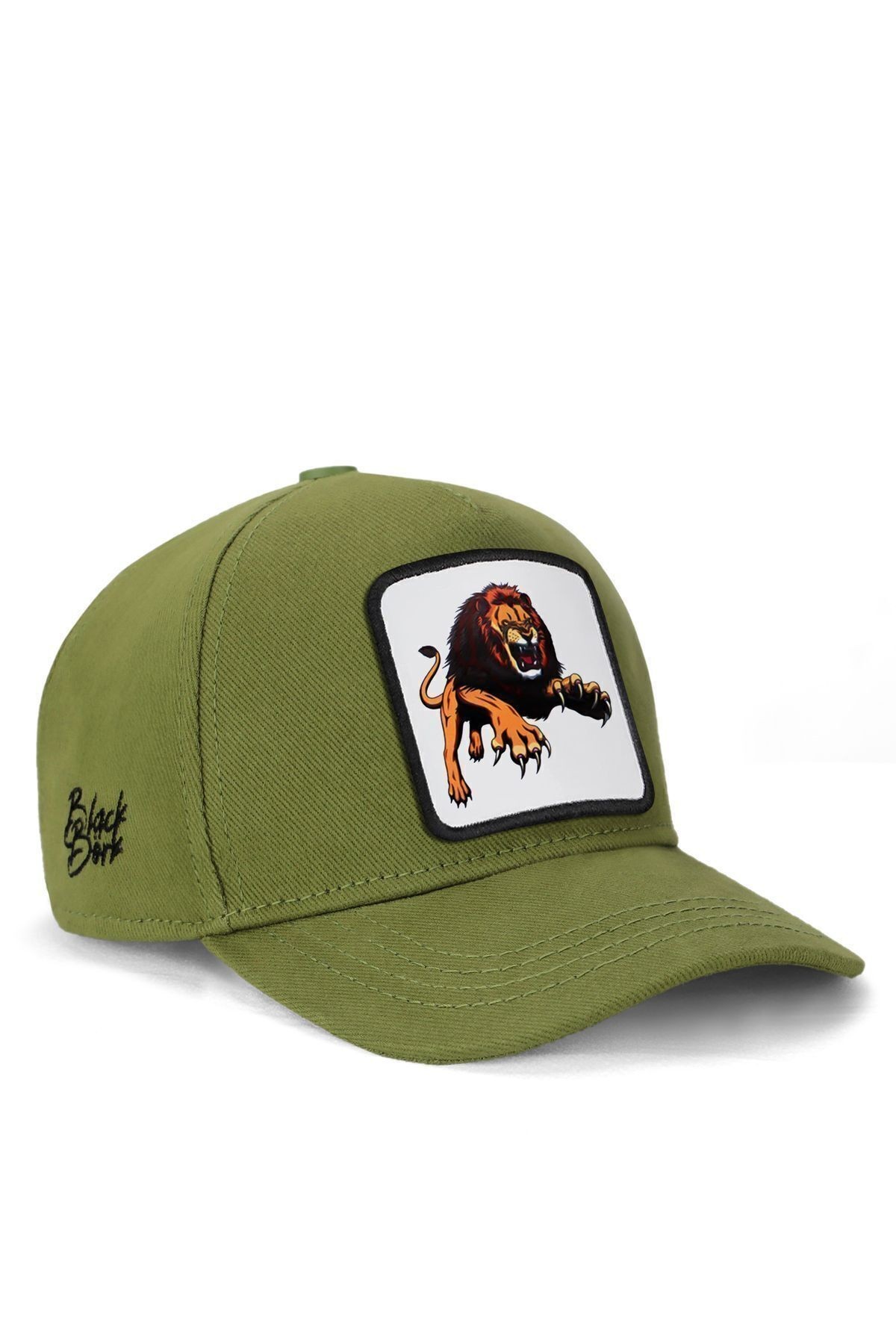 Green baseball cap for children with lion logo