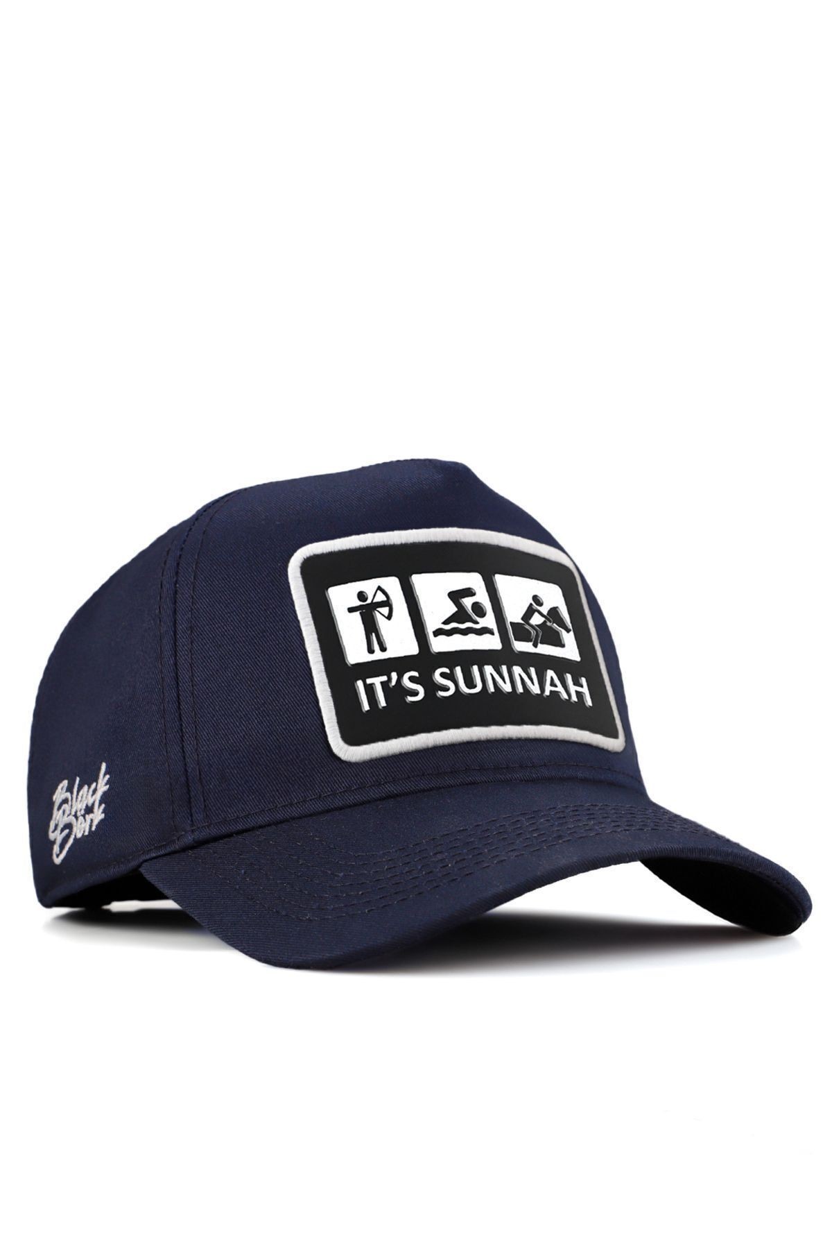 Navy blue baseball cap with It's Sunnah logo