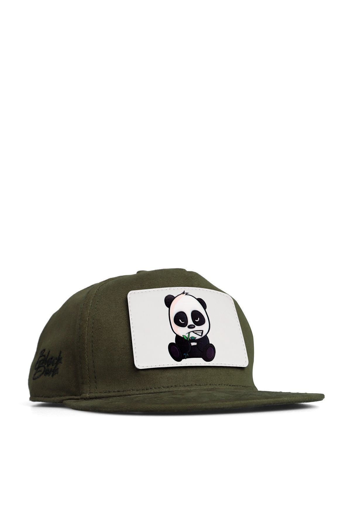 Khaki Kids Hip Hop Cap with Panda Logo