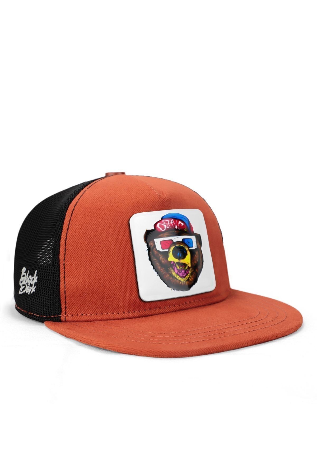 Gorra Hip Hop para Niños ladrillo-negro con logo de oso