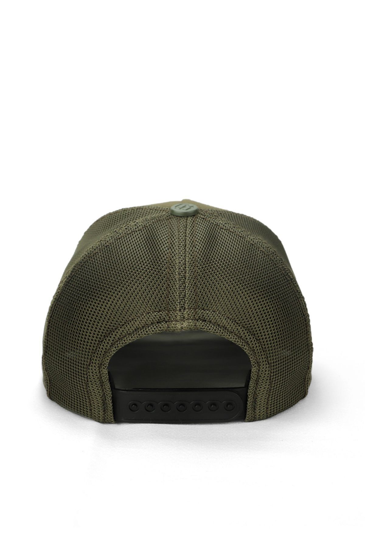 Gorra trucker infantil caqui con logo de león