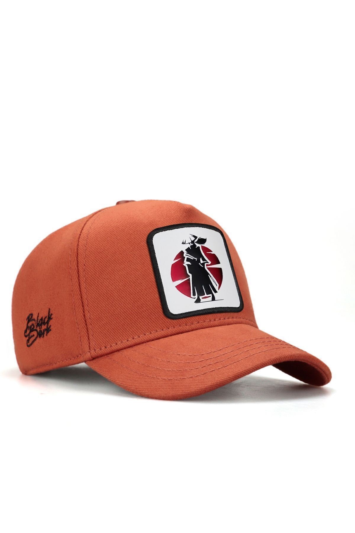 Gorra de béisbol color ladrillo para niños con logo de samurái